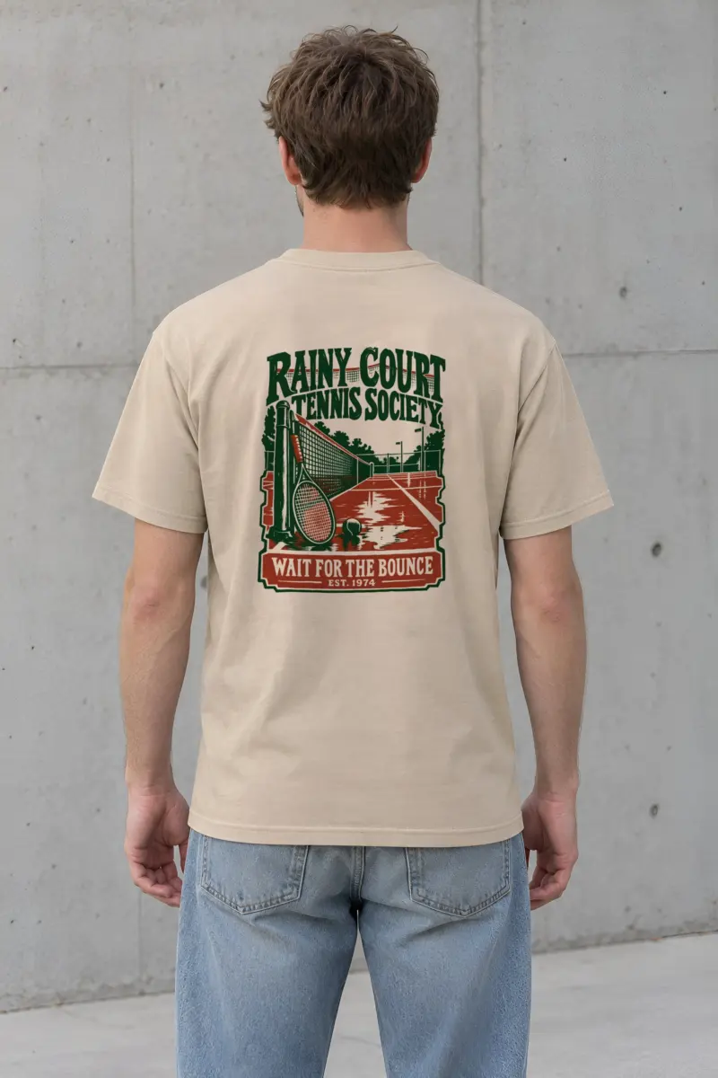 "Rainy Court Tennis Society" Heavyweight Unisex Crewneck T-shirt