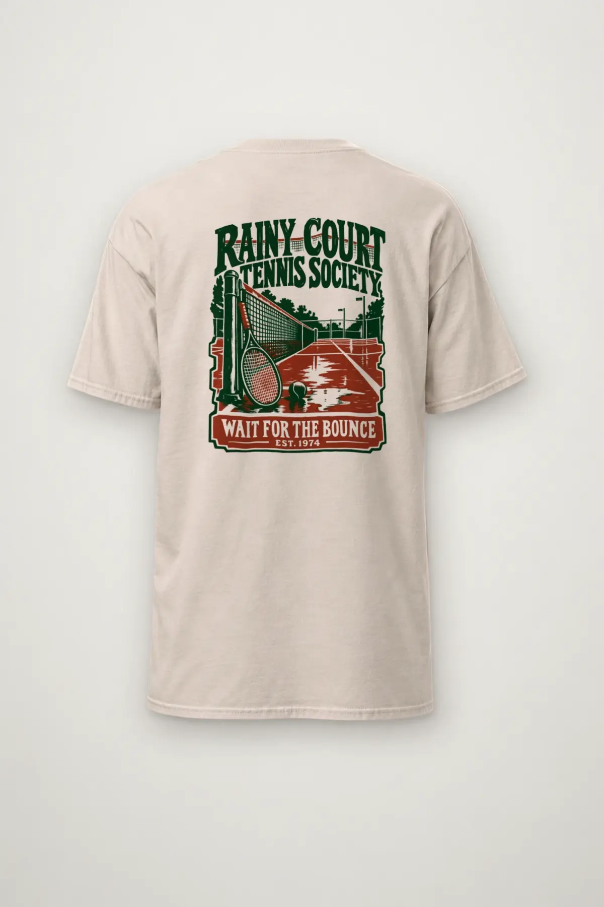 "Rainy Court Tennis Society" Heavyweight Unisex Crewneck T-shirt