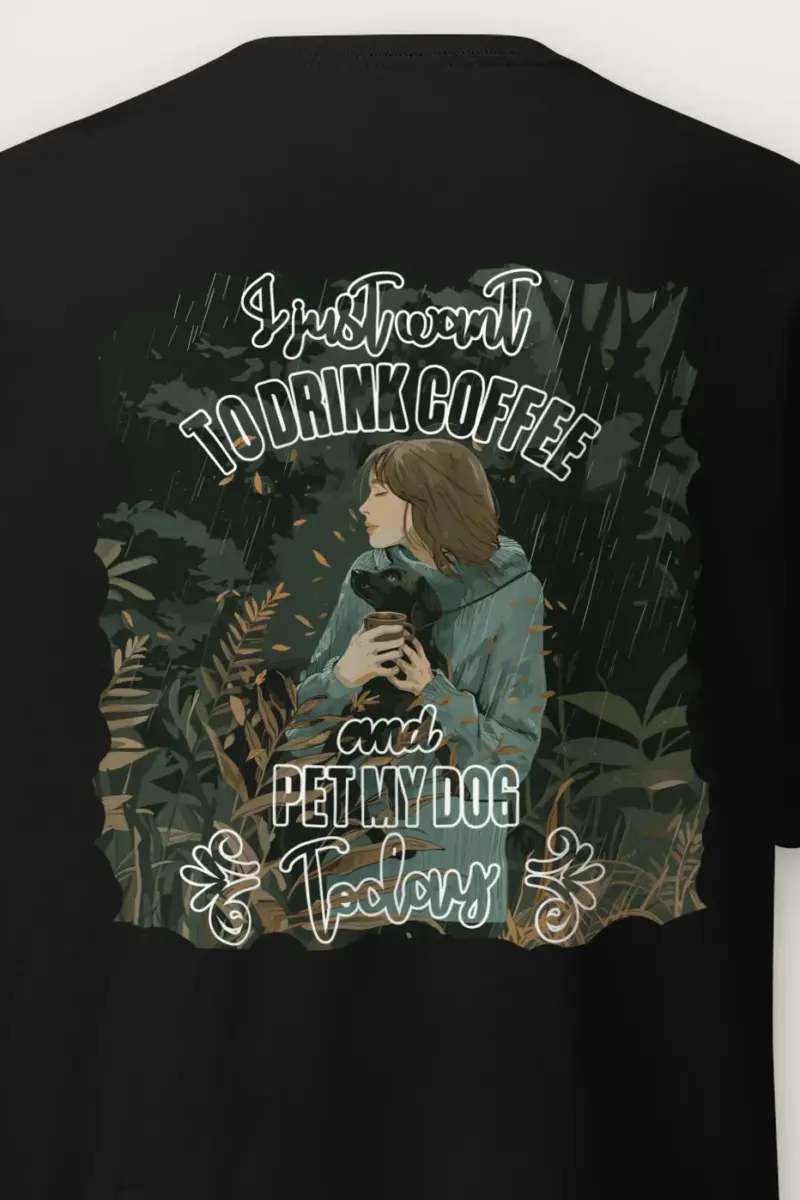 "Rainy Woodland Companion" Heavyweight Unisex Crewneck T-shirt