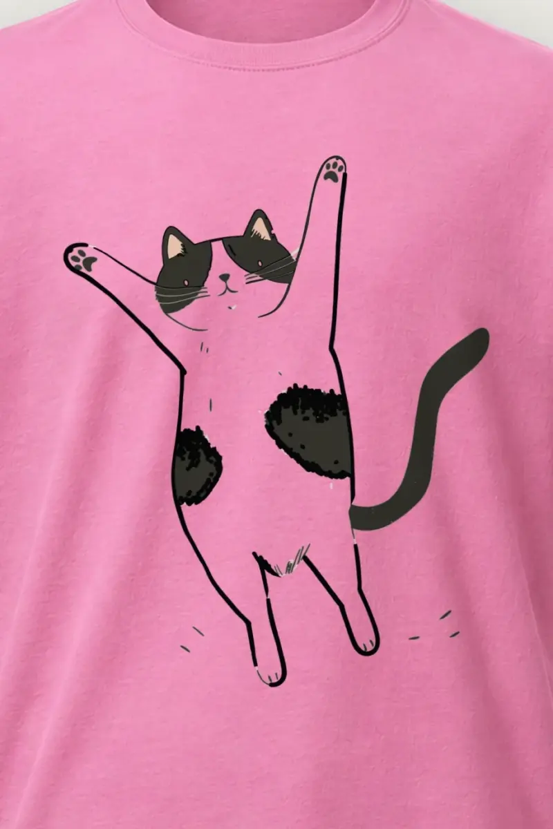 "Raised Paws Cat" Heavyweight Unisex Crewneck T-shirt