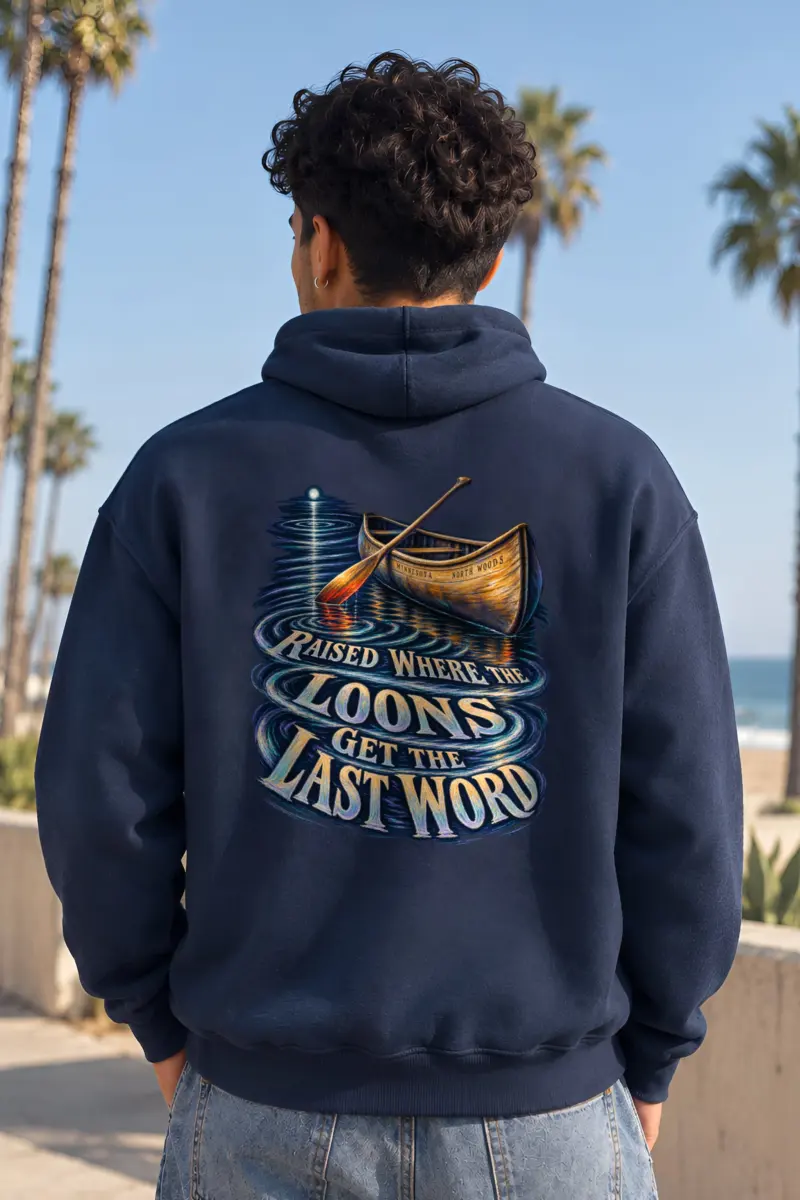 “Raised Where the Loons Get the Last Word” Heavy Blend Unisex Pullover Hoodie
