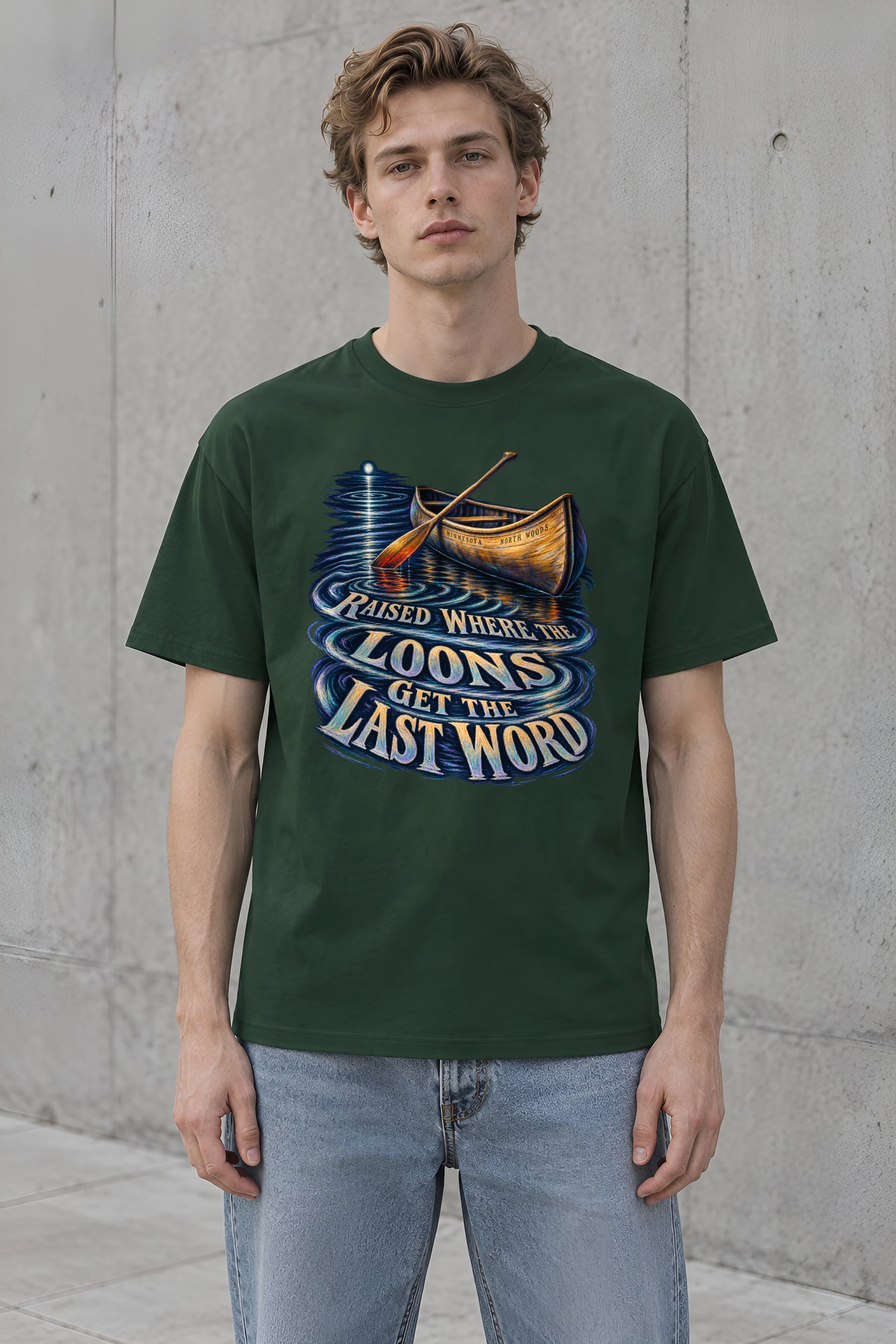 "Raised Where the Loons" Heavyweight Unisex Crewneck T-shirt