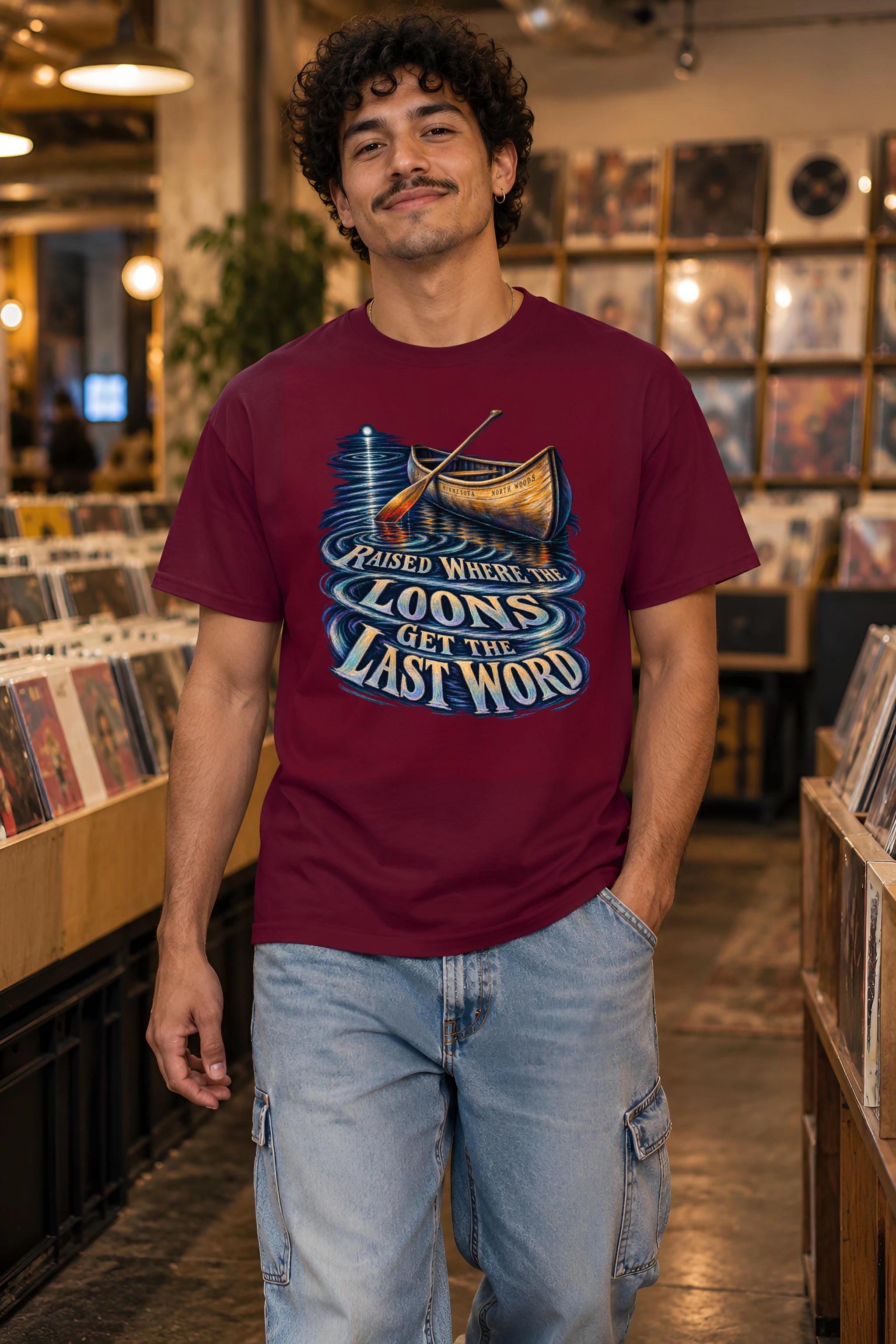 "Raised Where the Loons" Heavyweight Unisex Crewneck T-shirt