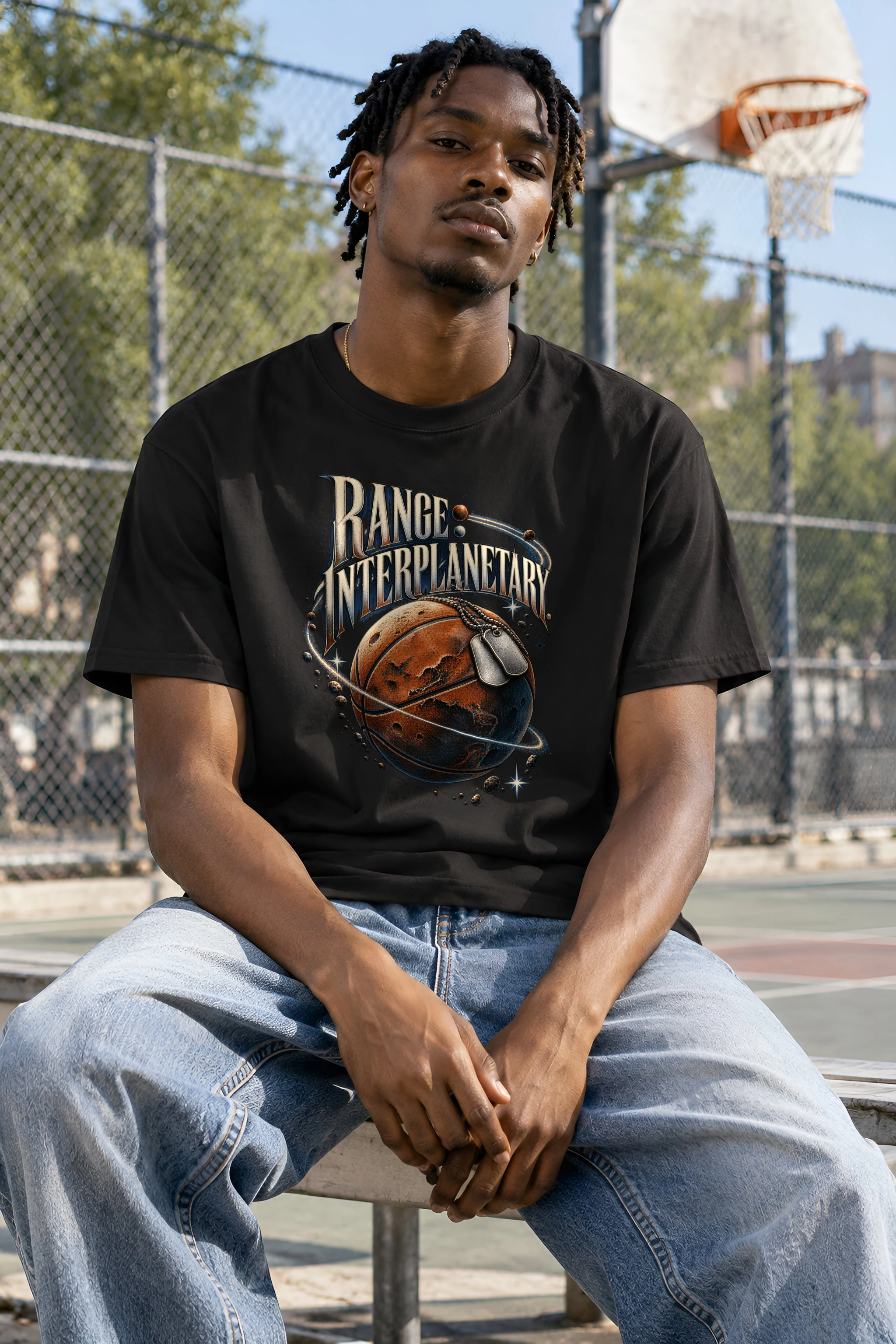 "Range Interplanetary" Heavyweight Unisex Crewneck T-shirt