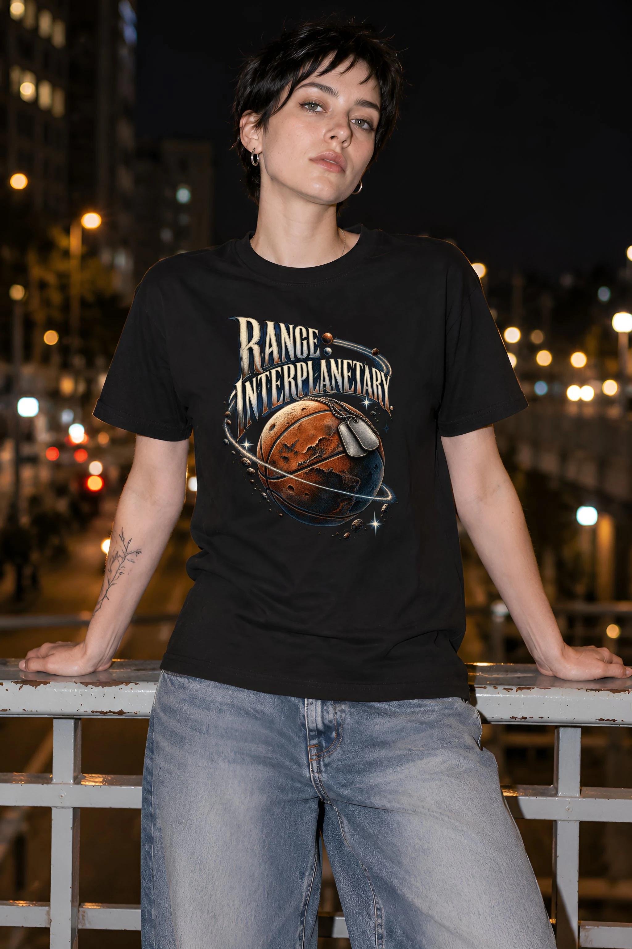 "Range Interplanetary" Heavyweight Unisex Crewneck T-shirt