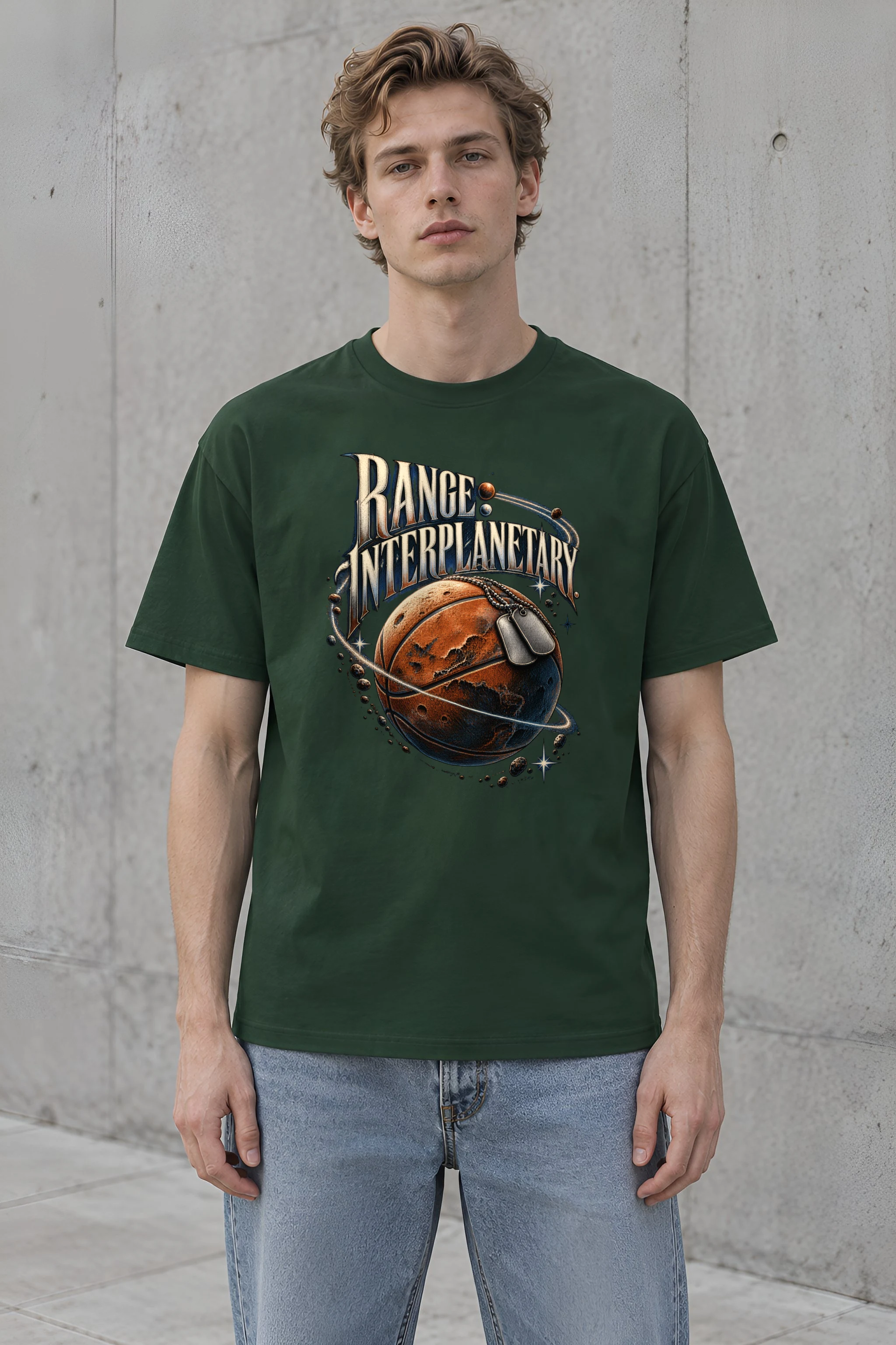 "Range Interplanetary" Heavyweight Unisex Crewneck T-shirt