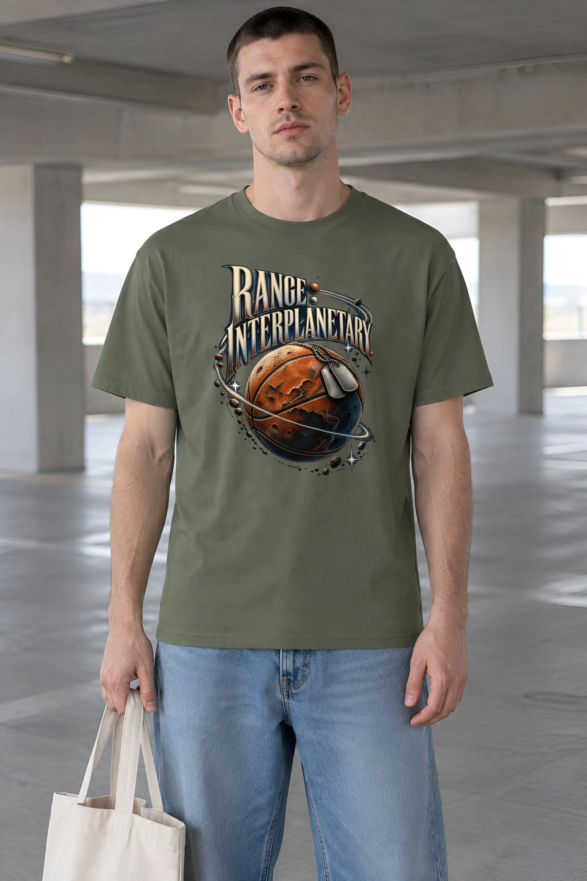 "Range Interplanetary" Heavyweight Unisex Crewneck T-shirt