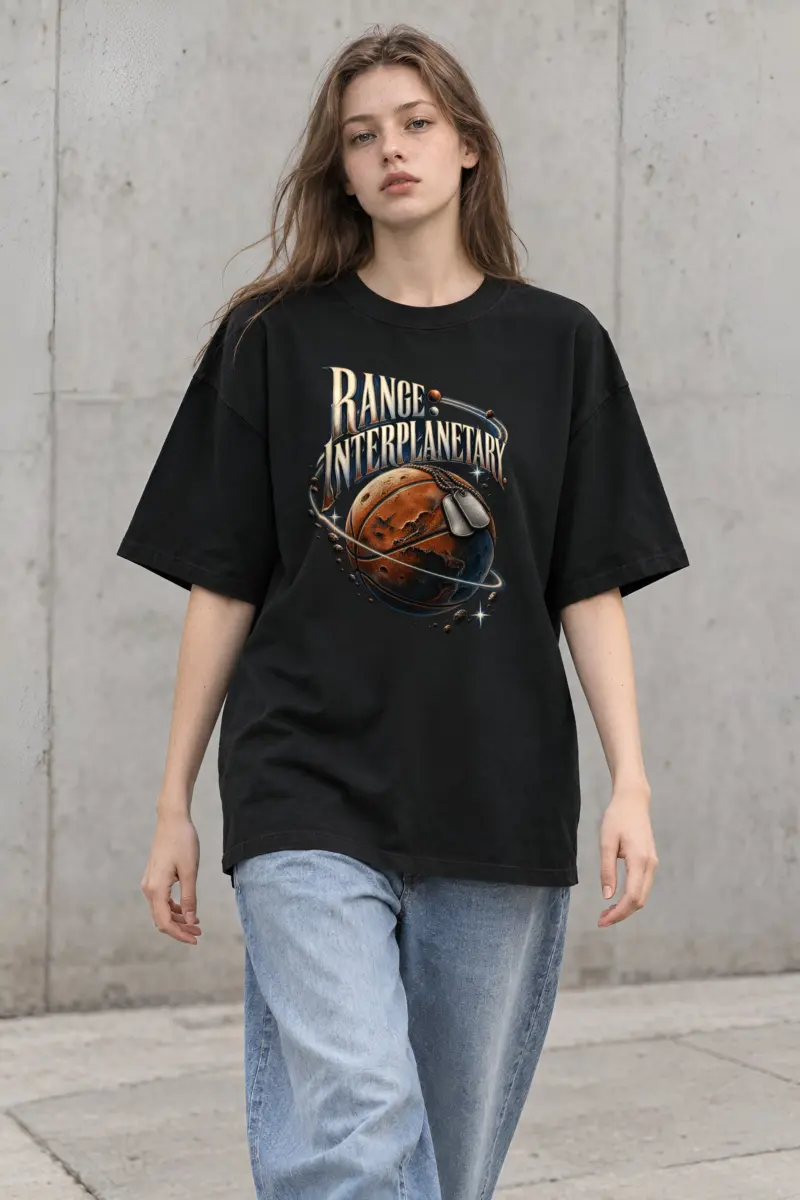 "Range Interplanetary" Unisex Oversized Heavyweight Crewneck T-Shirt