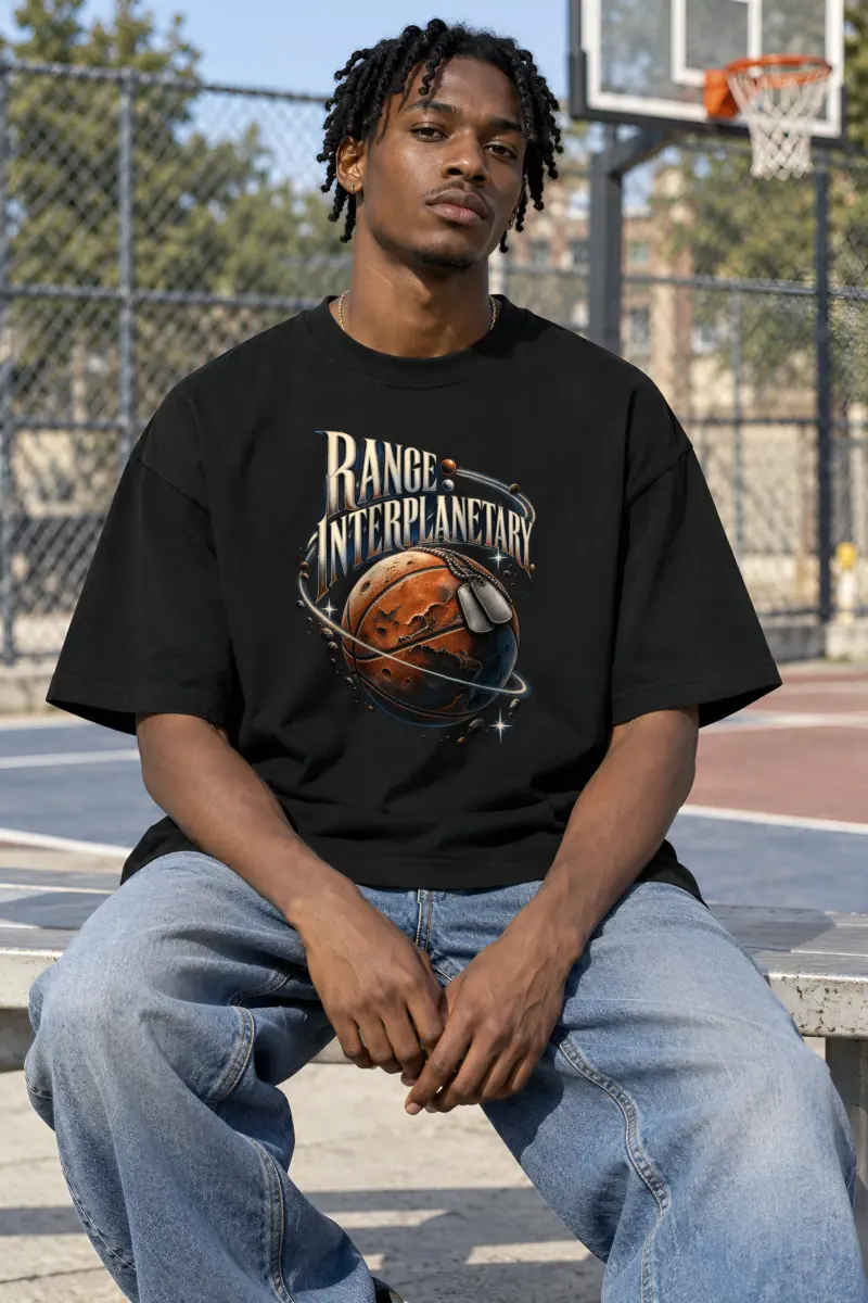 "Range Interplanetary" Unisex Oversized Heavyweight Crewneck T-Shirt