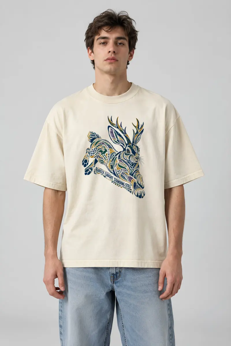 "Rarely Caught Standing Still" Unisex Oversized Heavyweight Crewneck T-Shirt
