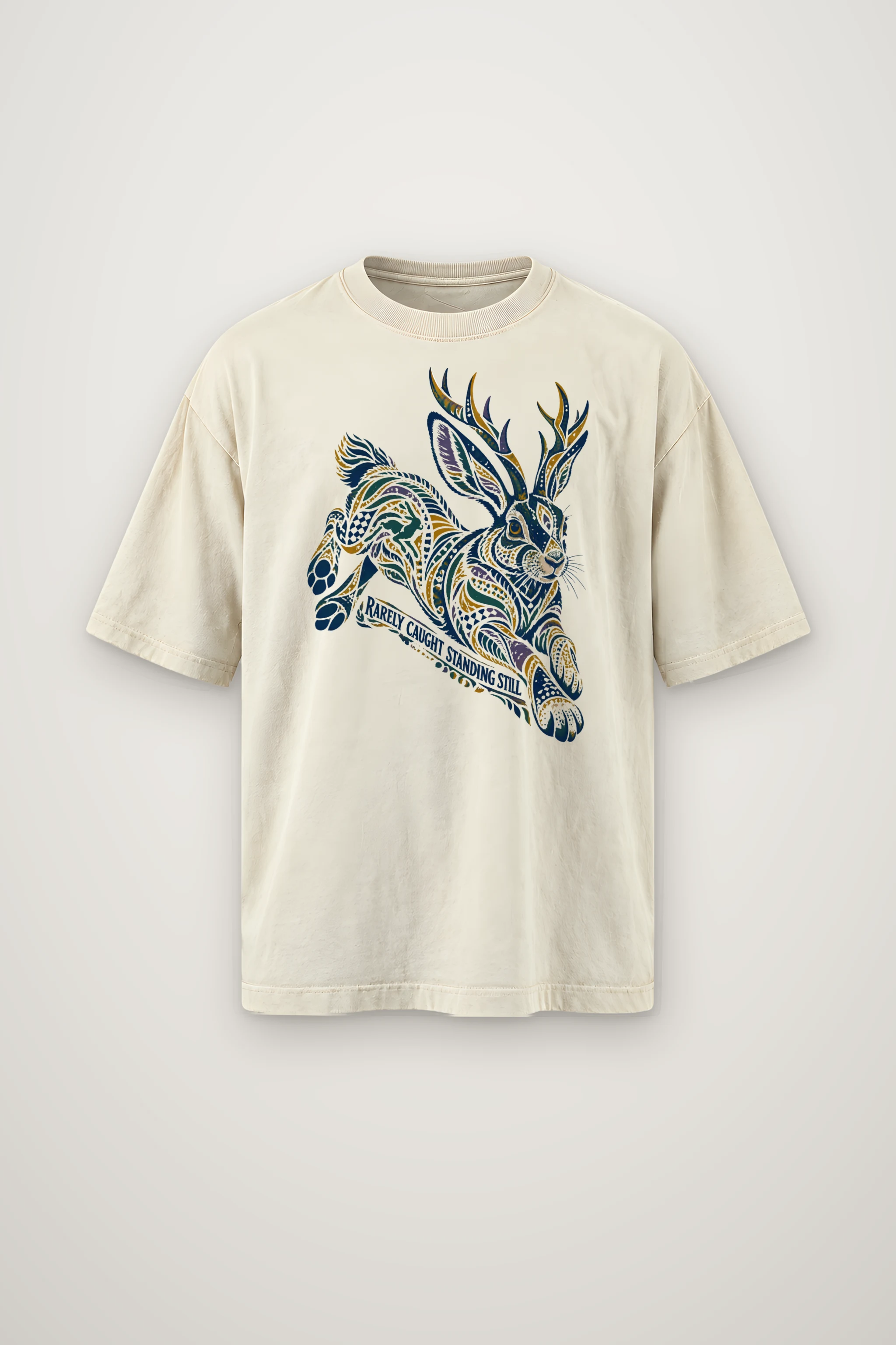 "Rarely Caught Standing Still" Men's Oversized Heavyweight Crewneck T-Shirt