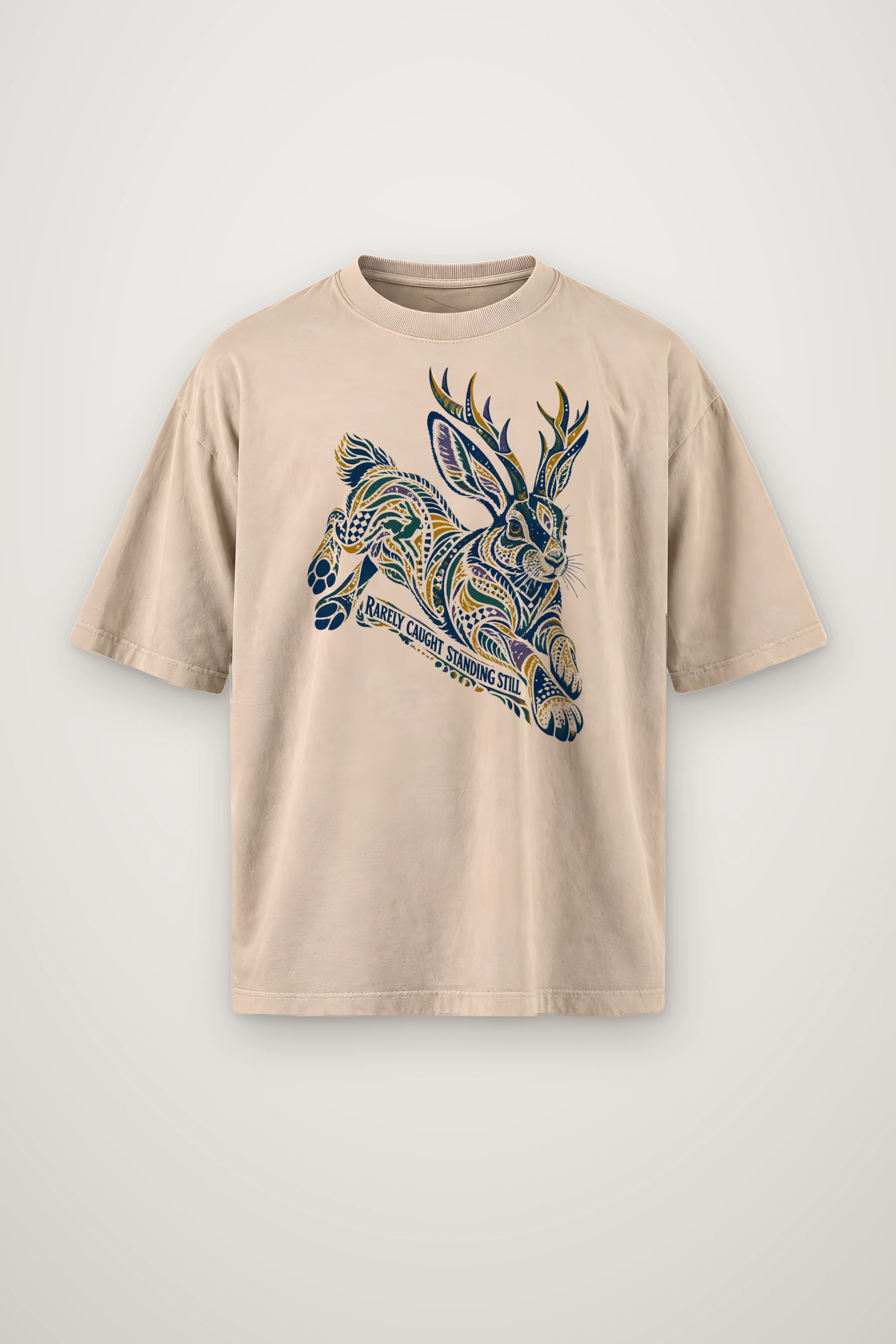 "Rarely Caught Standing Still" Men's Oversized Heavyweight Crewneck T-Shirt