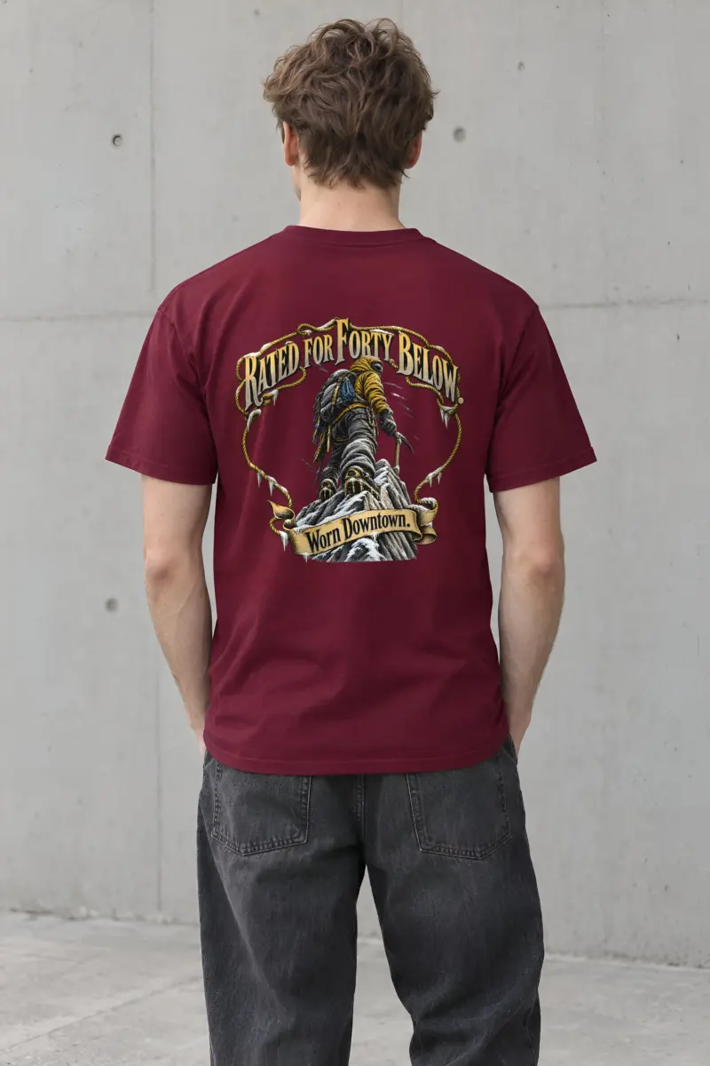 "Rated For Forty Below" Heavyweight Unisex Crewneck T-shirt