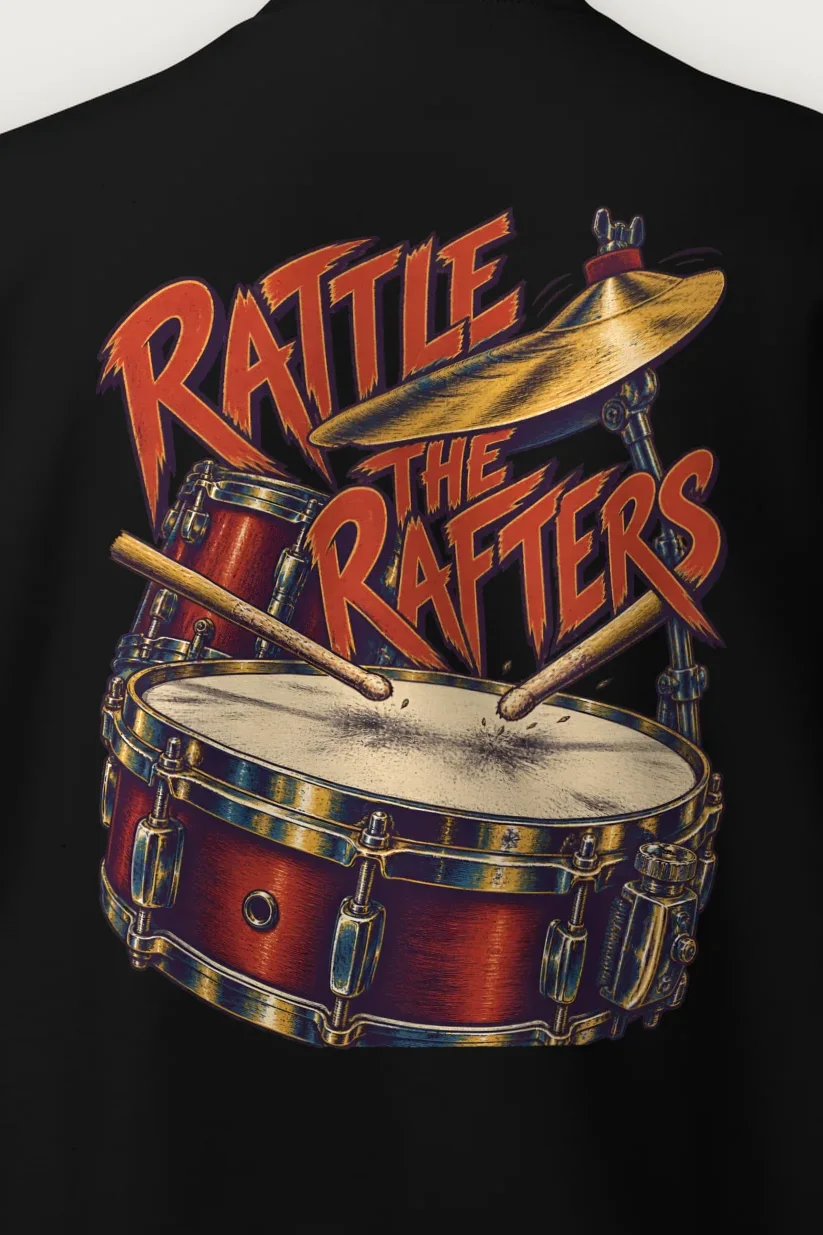 "Rattle the Rafters" Heavy Blend Unisex Crewneck Sweatshirt - the graphic up close