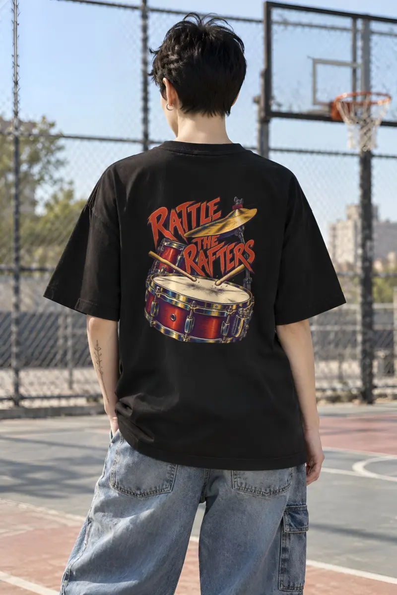 "Rattle the Rafters" Unisex Oversized Heavyweight Crewneck T-Shirt