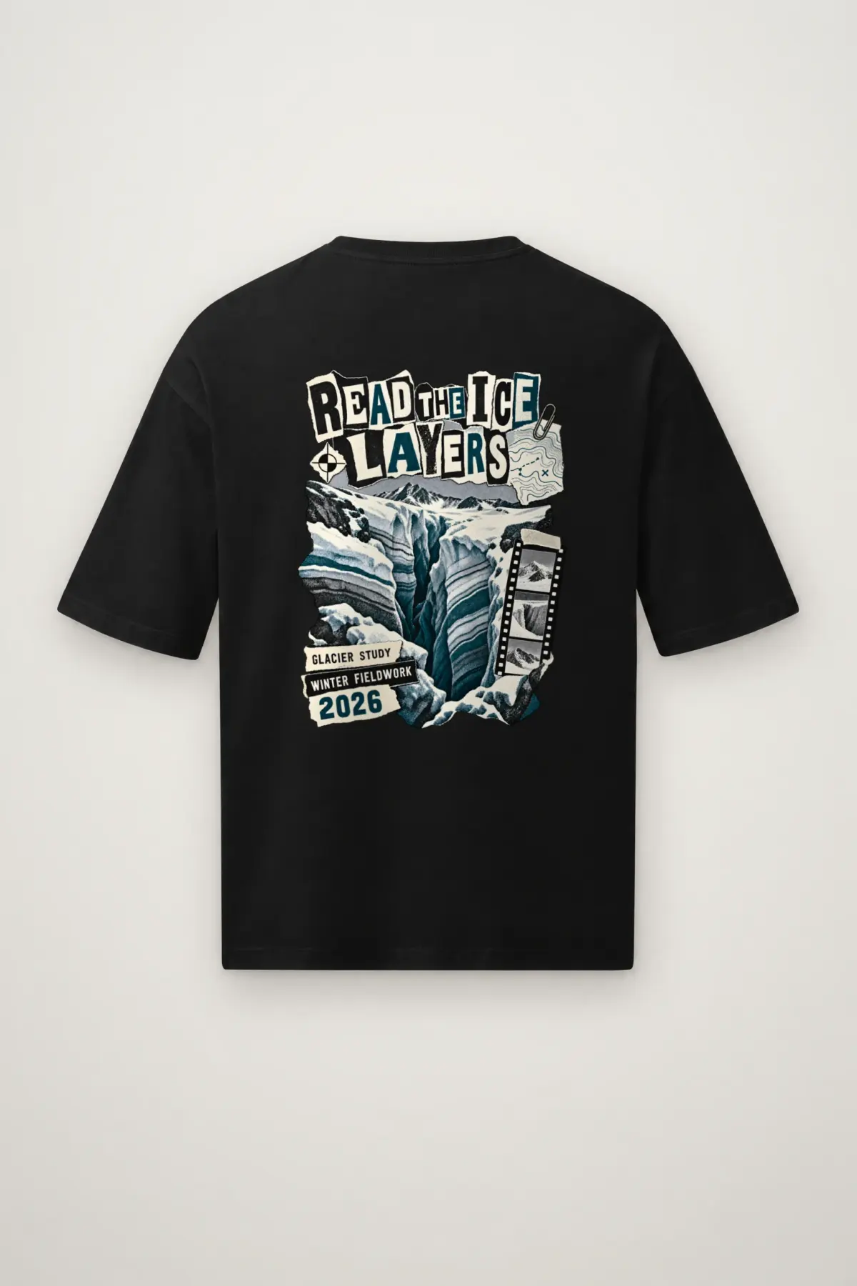 "Read the Ice Layers" Men's Oversized Heavyweight Crewneck T-Shirt
