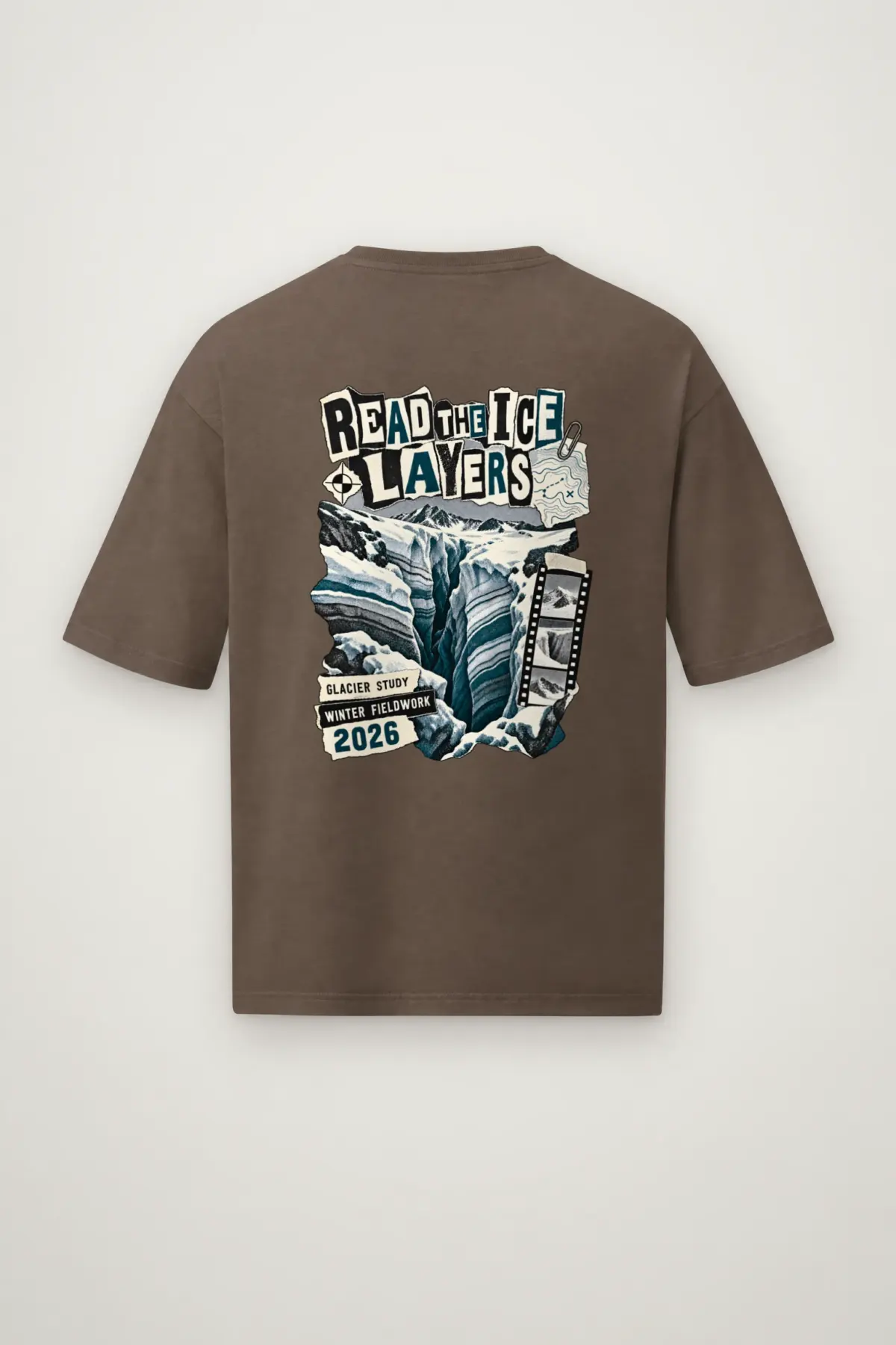 "Read the Ice Layers" Men's Oversized Heavyweight Crewneck T-Shirt
