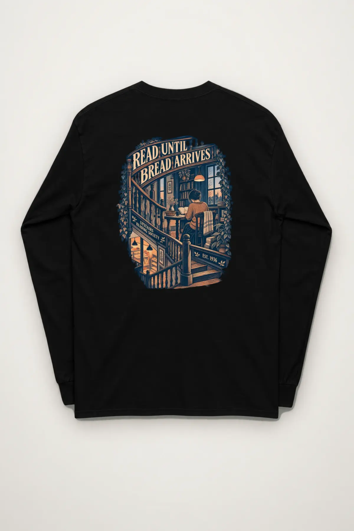 "Read Until Bread Arrives" Unisex Longsleeve T-shirt