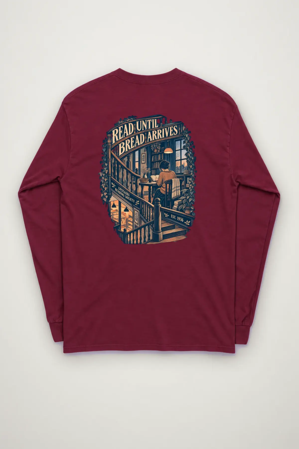 "Read Until Bread Arrives" Unisex Longsleeve T-shirt