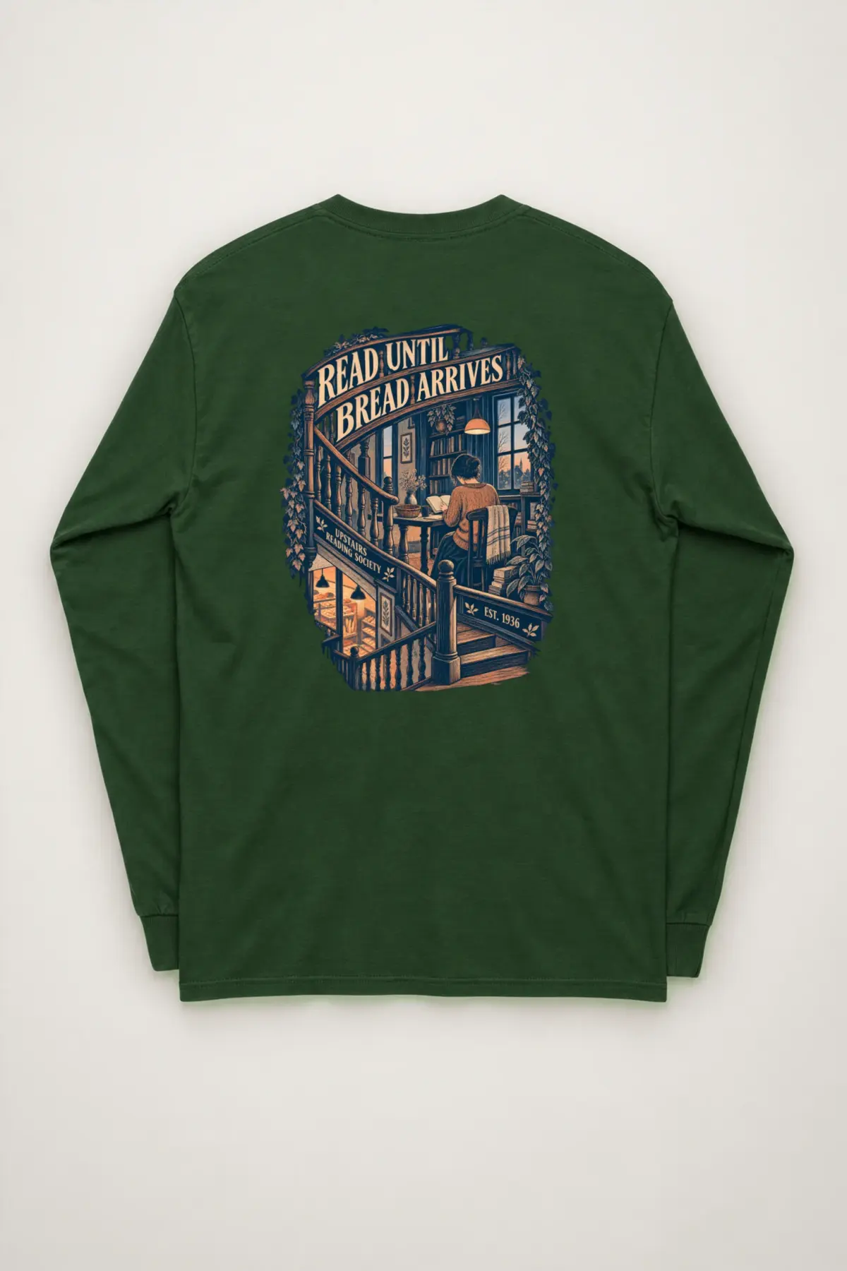 "Read Until Bread Arrives" Unisex Longsleeve T-shirt