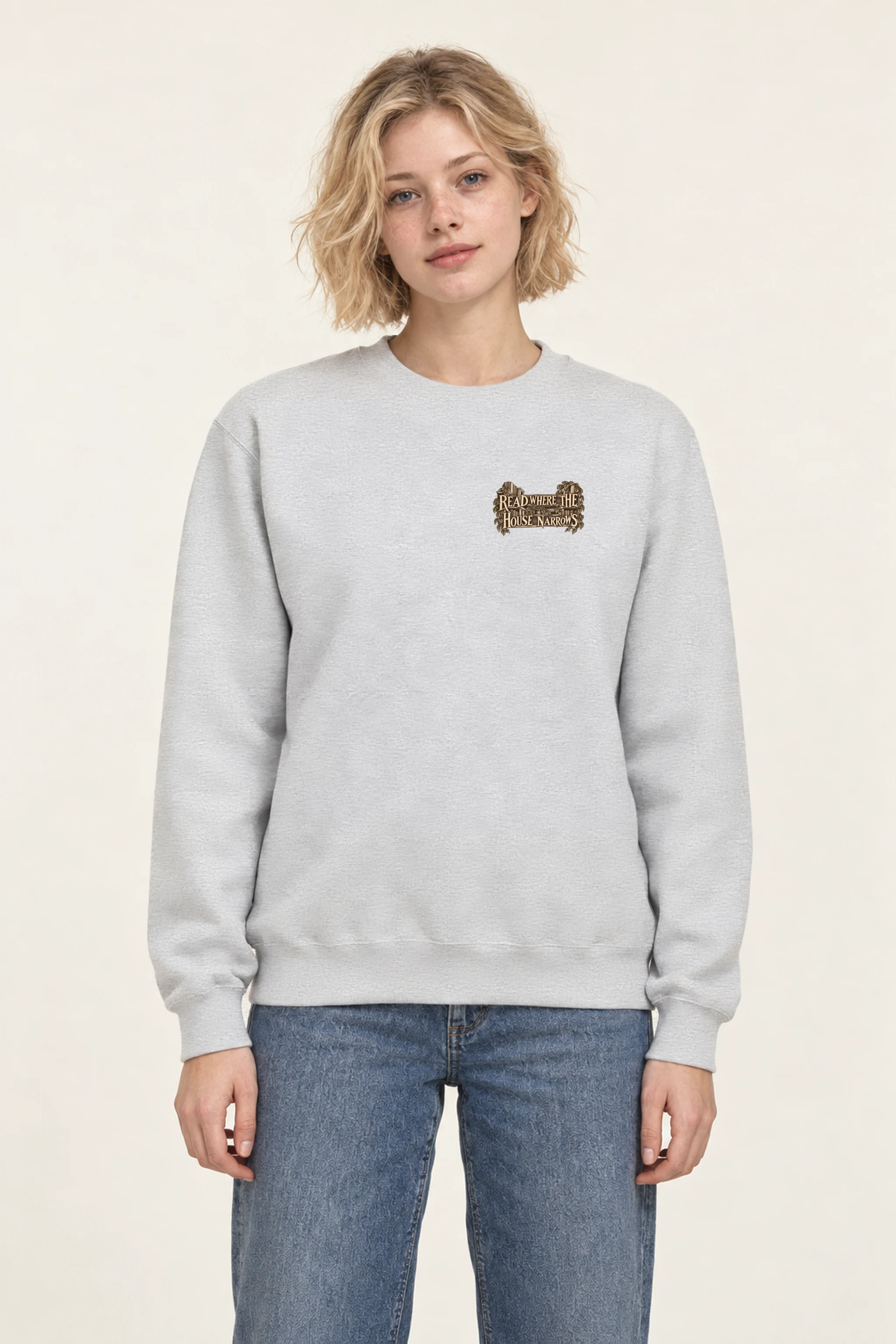 "READ WHERE THE HOUSE NARROWS" Heavy Blend Unisex Crewneck Sweatshirt