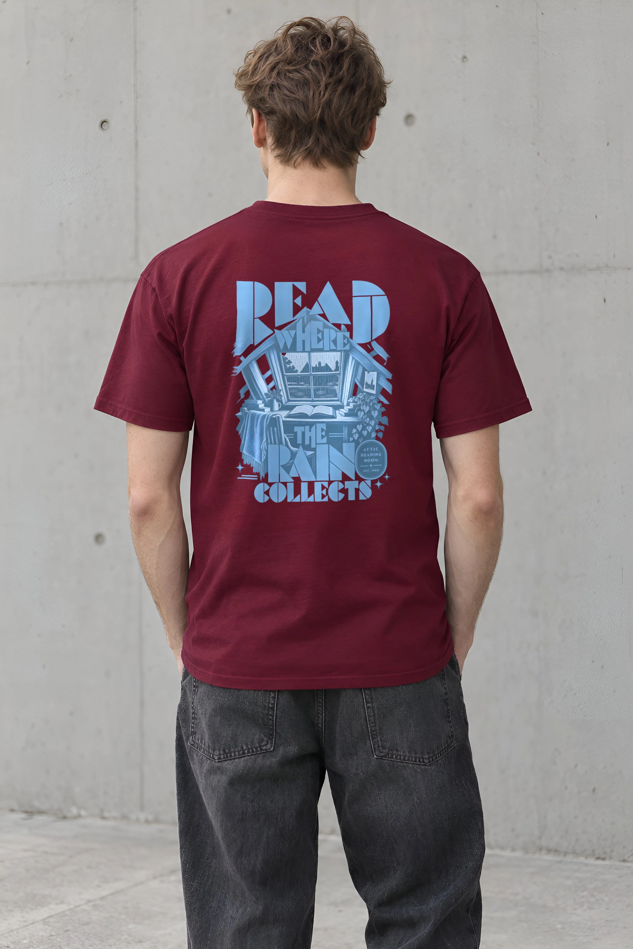 "Read Where the Rain Collects" Heavyweight Unisex Crewneck T-shirt