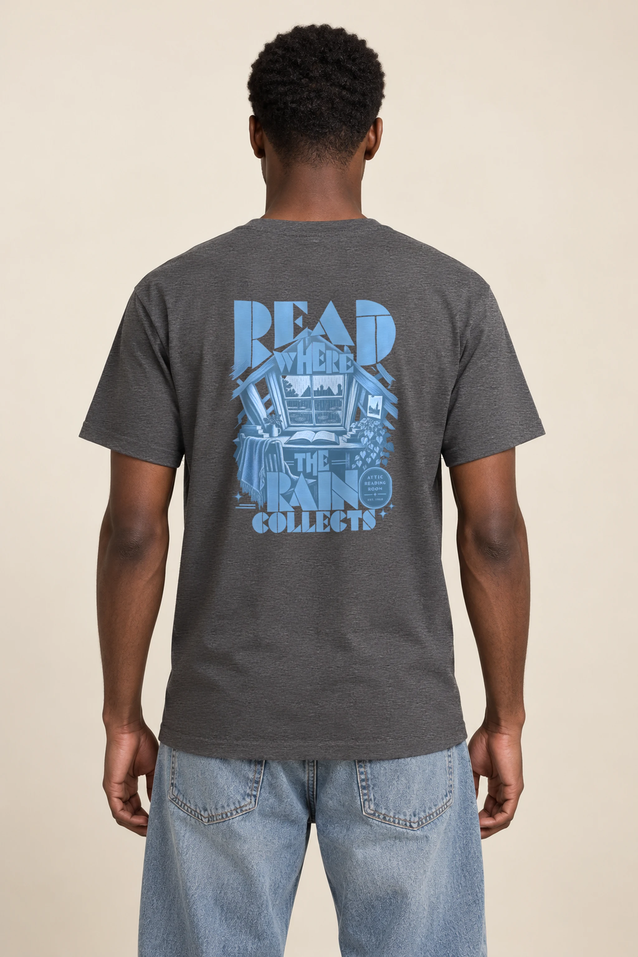 "Read Where the Rain Collects" Heavyweight Unisex Crewneck T-shirt