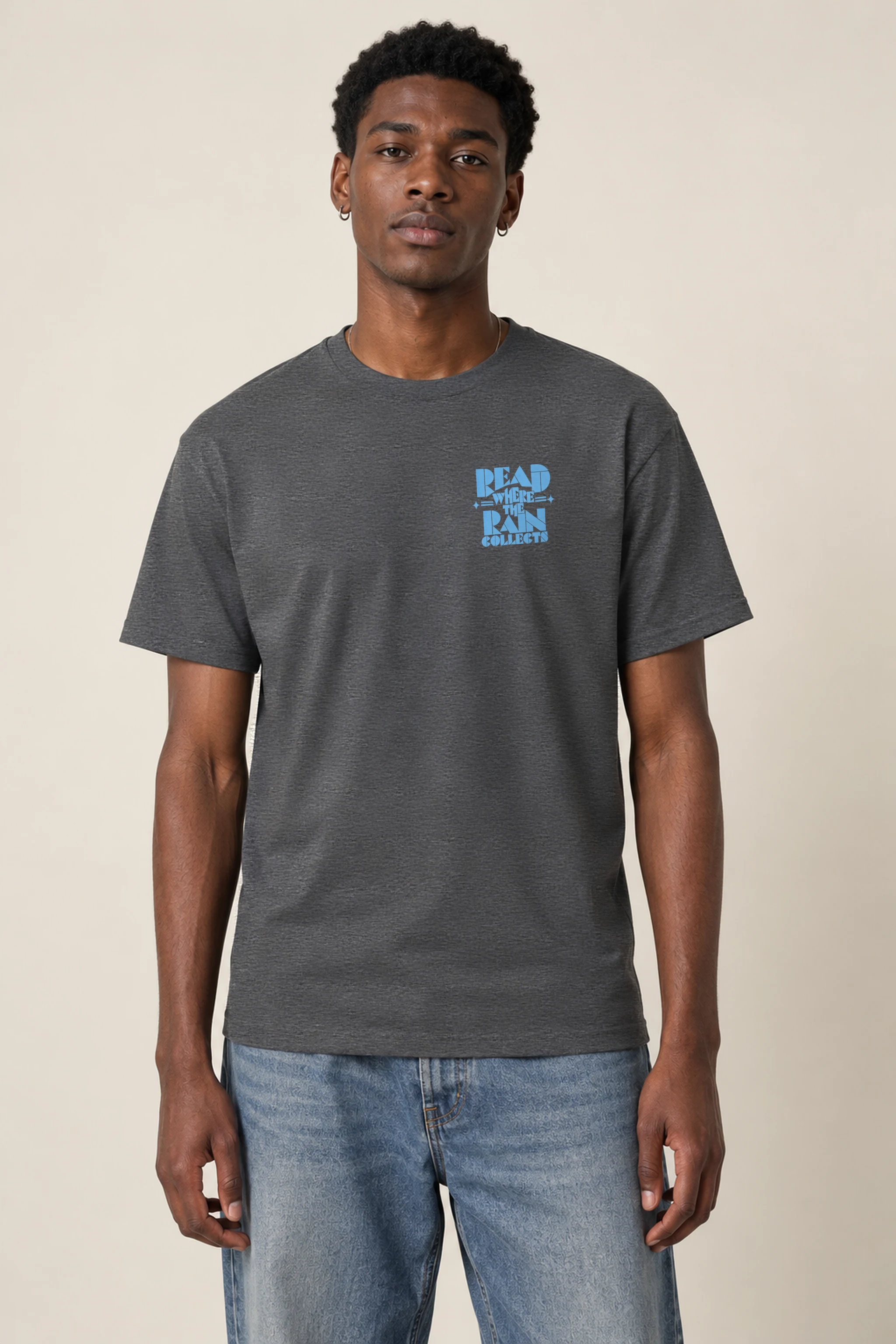 "Read Where the Rain Collects" Heavyweight Unisex Crewneck T-shirt
