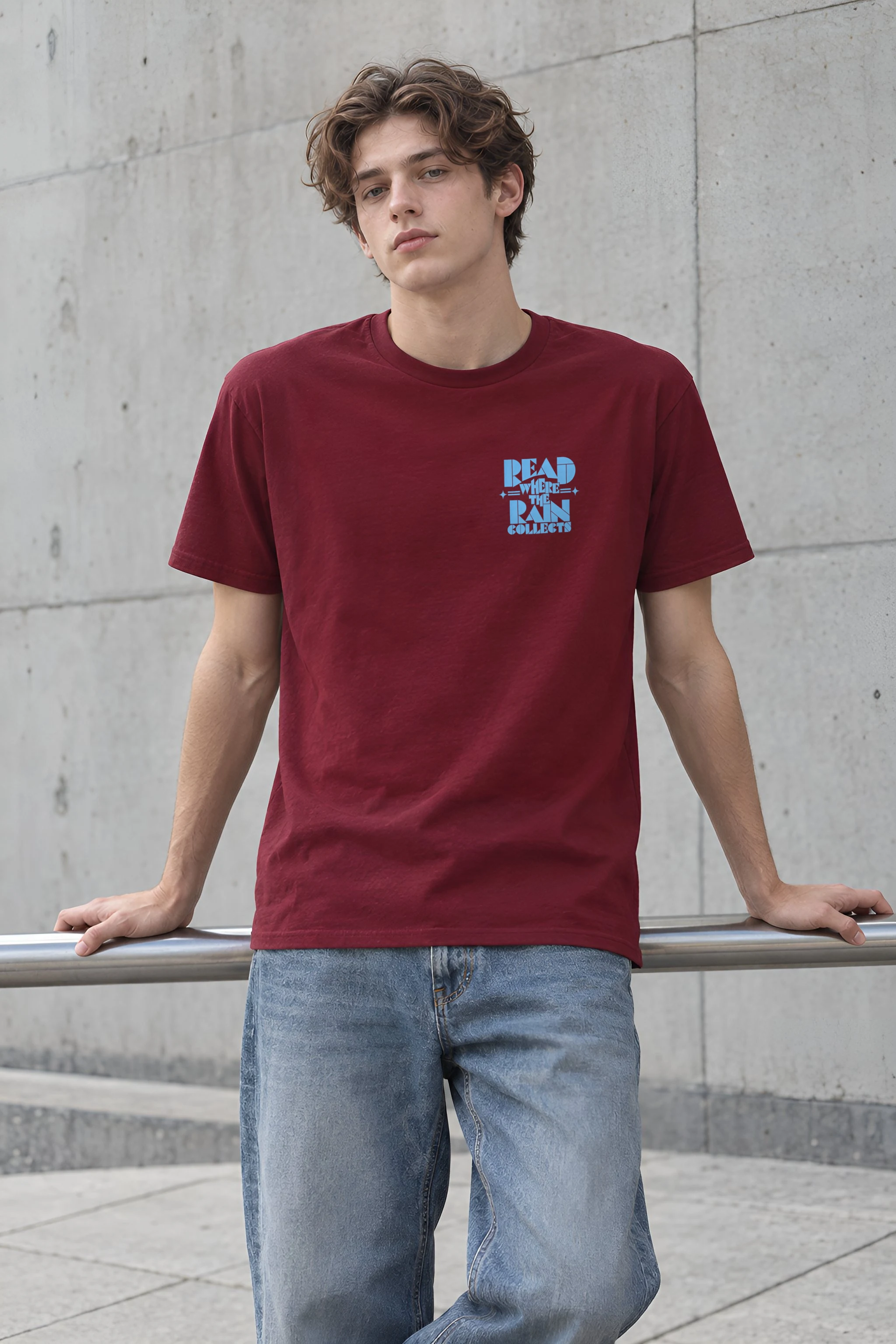 "Read Where the Rain Collects" Heavyweight Unisex Crewneck T-shirt