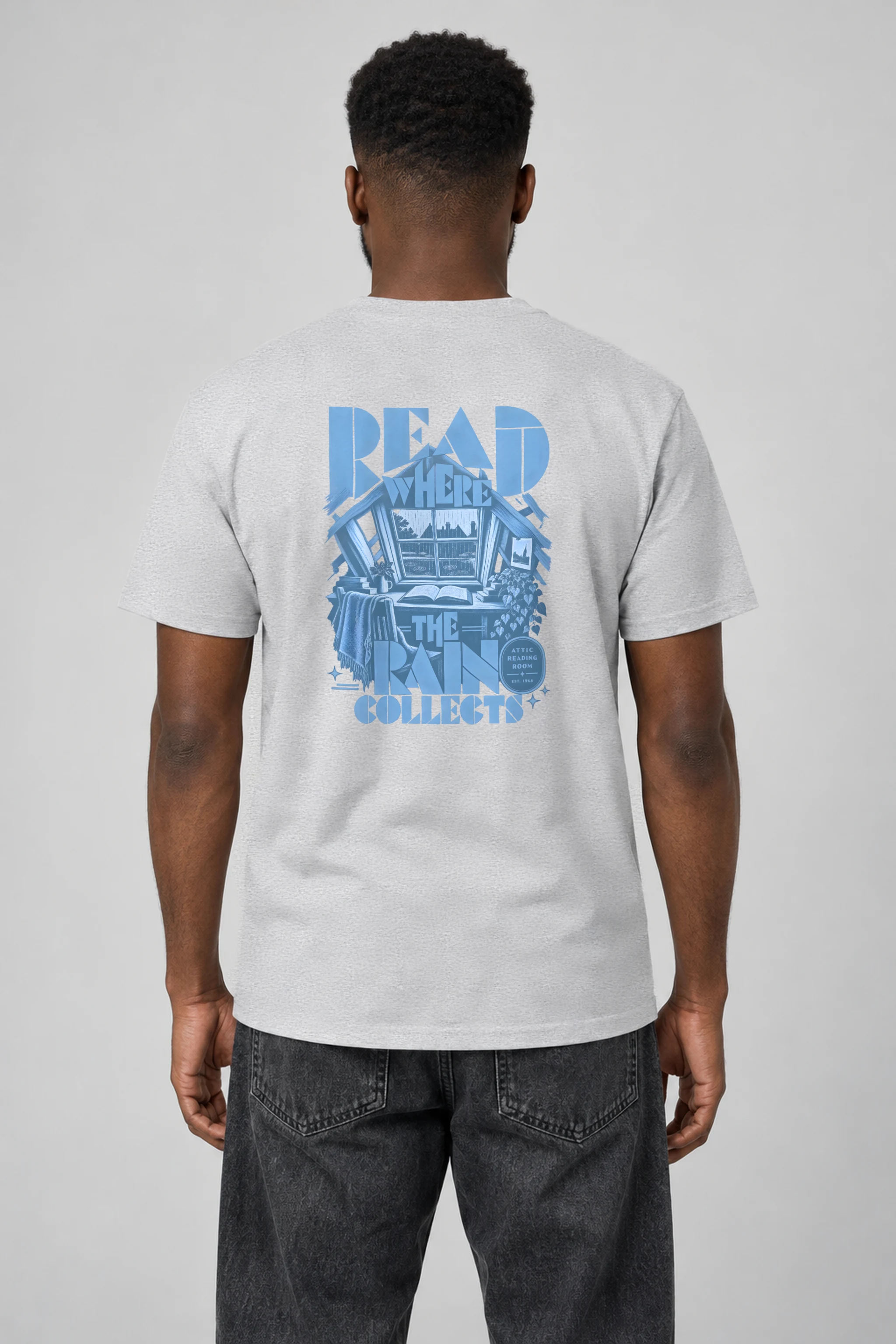 "Read Where the Rain Collects" Heavyweight Unisex Crewneck T-shirt