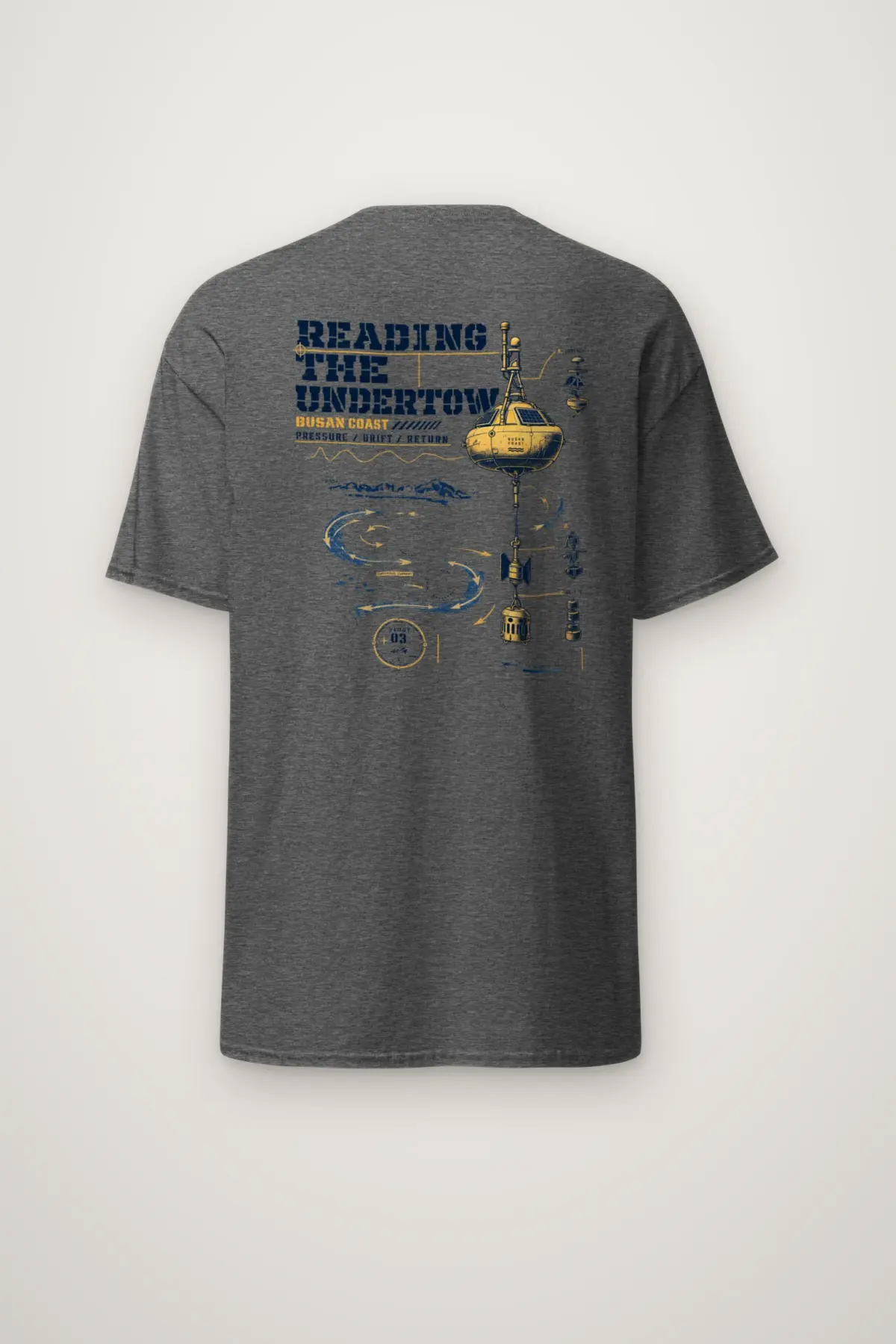 "Reading the Undertow" Heavyweight Unisex Crewneck T-shirt