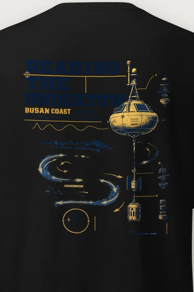 "Reading the Undertow" Heavyweight Unisex Crewneck T-shirt - the graphic up close