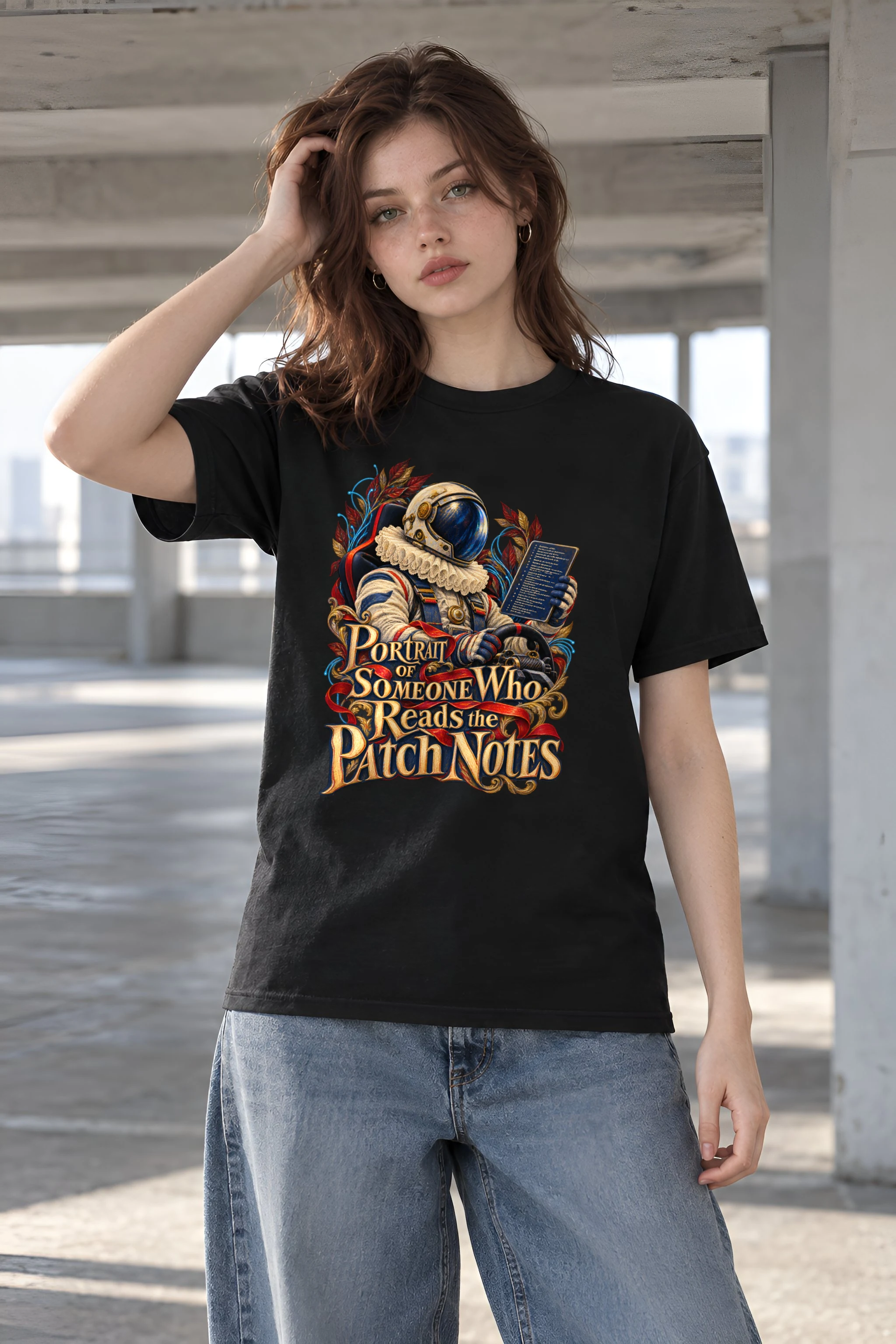 "Reads the Patch Notes" Heavyweight Unisex Crewneck T-shirt