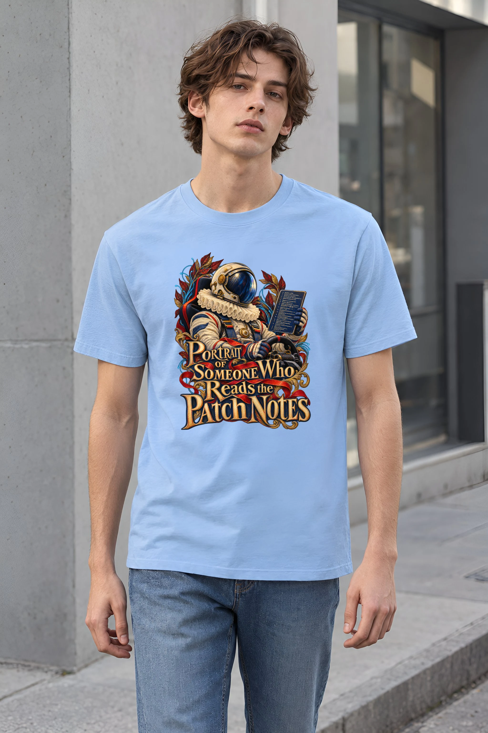 "Reads the Patch Notes" Heavyweight Unisex Crewneck T-shirt