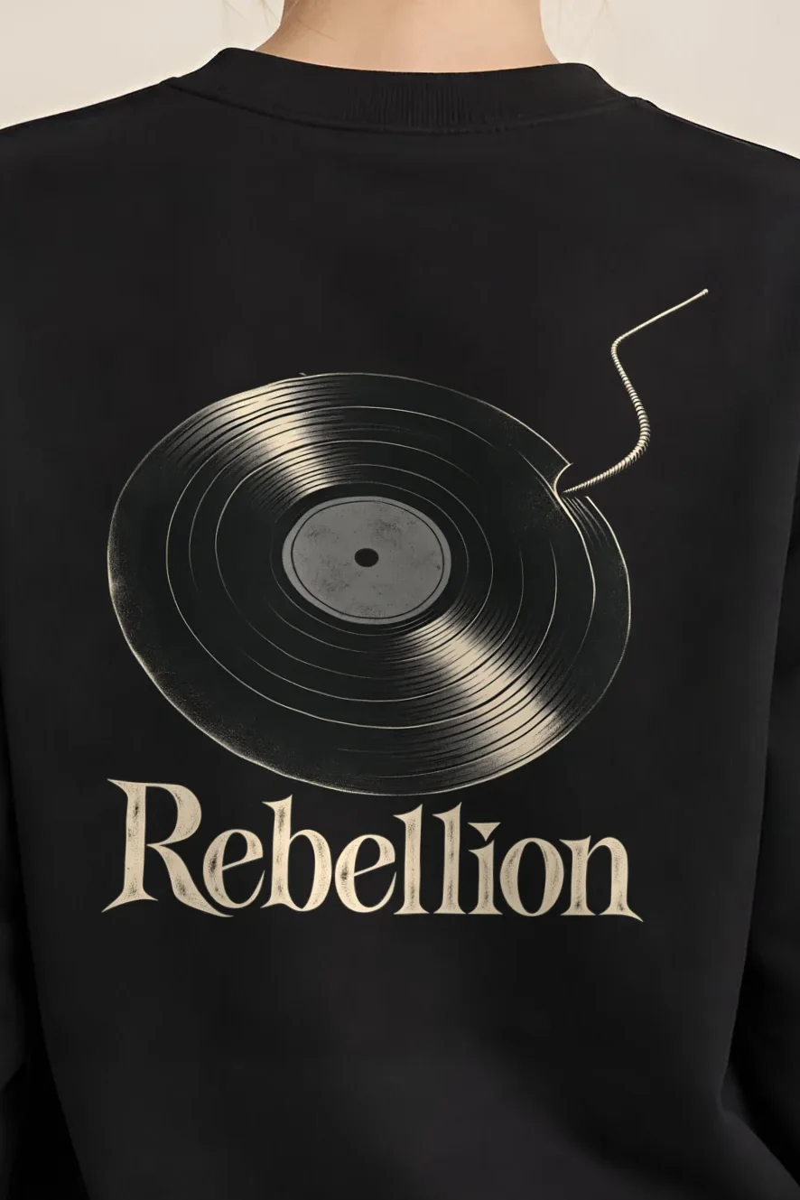 "Rebellion Fuse Record" 1 Crewneck Sweatshirt - the graphic up close