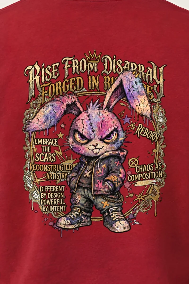 "Reborn Chaos Rabbit" 1 Crewneck Sweatshirt - the graphic up close
