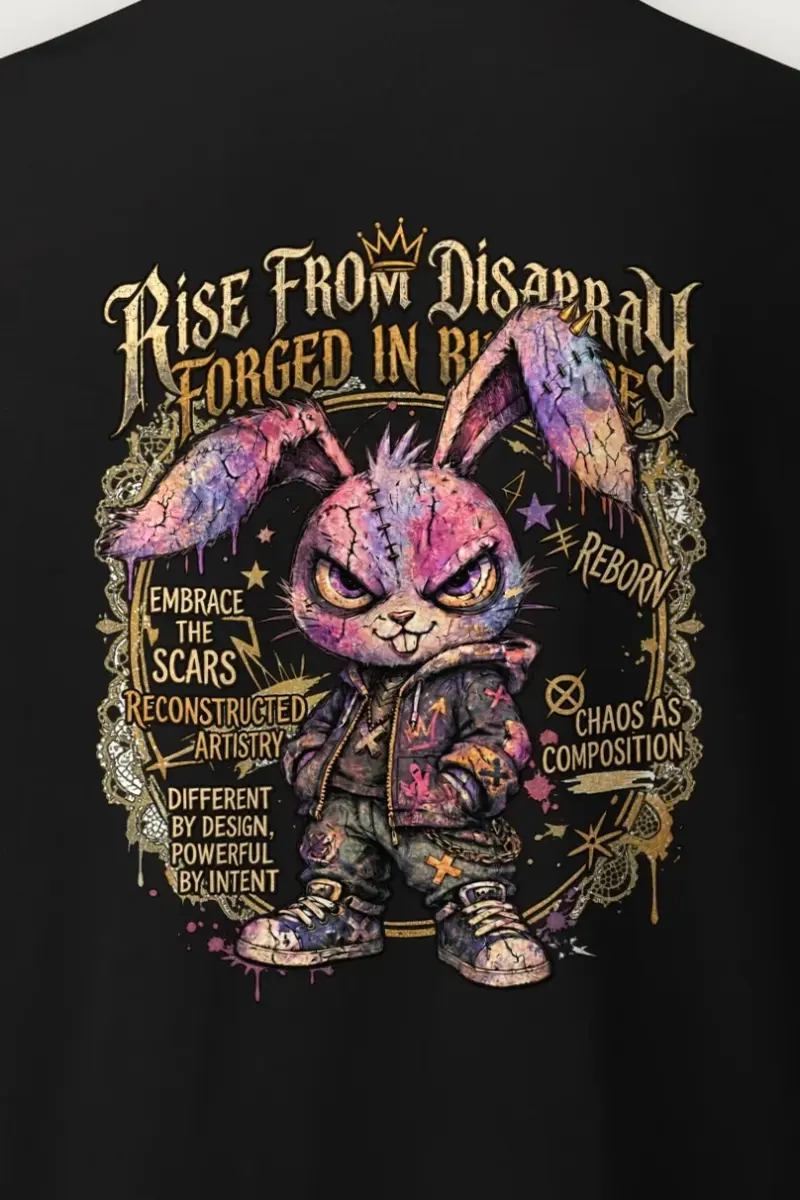 "Reborn Chaos Rabbit" Heavyweight Unisex Crewneck T-shirt