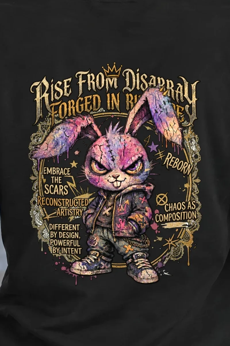 "Reborn Chaos Rabbit" Heavyweight Unisex Crewneck T-shirt