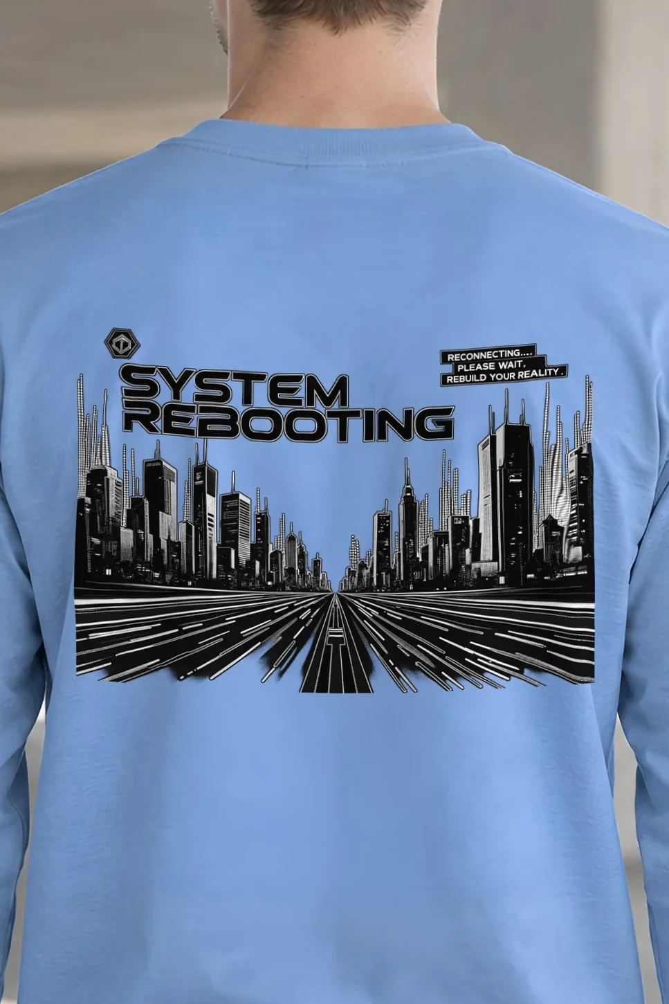 "Rebuild Your Reality" Unisex Longsleeve T-shirt - the graphic up close