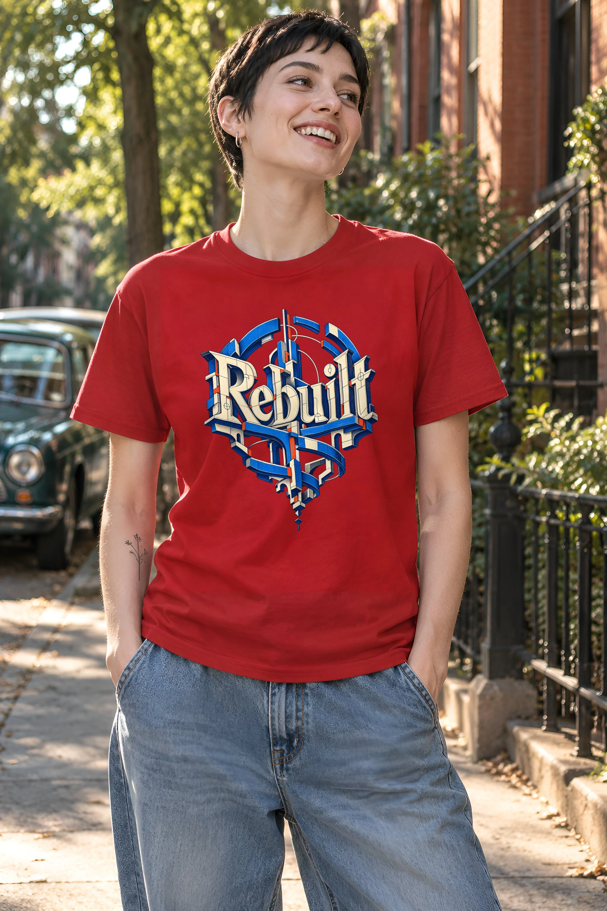 "Rebuilt" Heavyweight Unisex Crewneck T-shirt