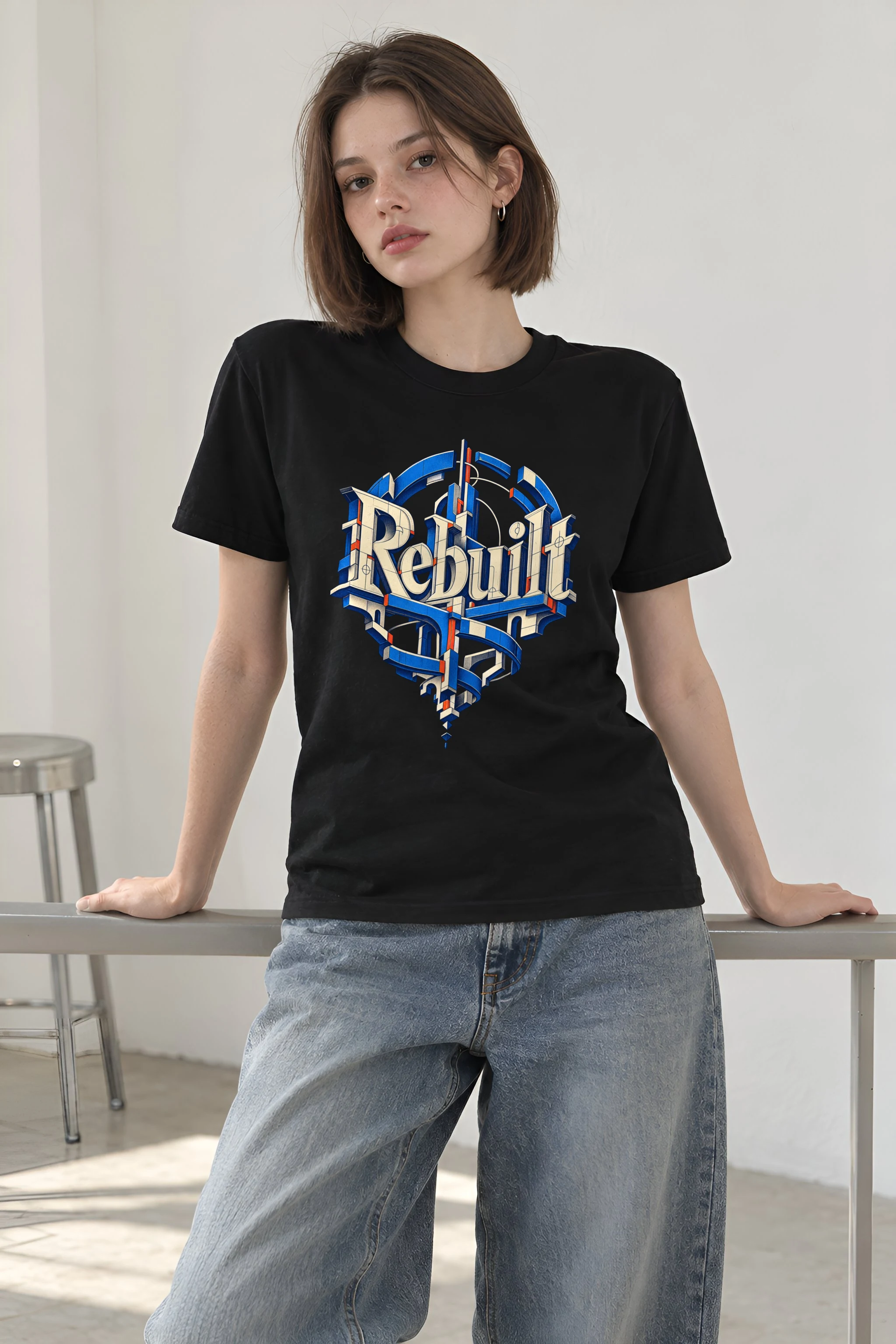 "Rebuilt" Heavyweight Unisex Crewneck T-shirt