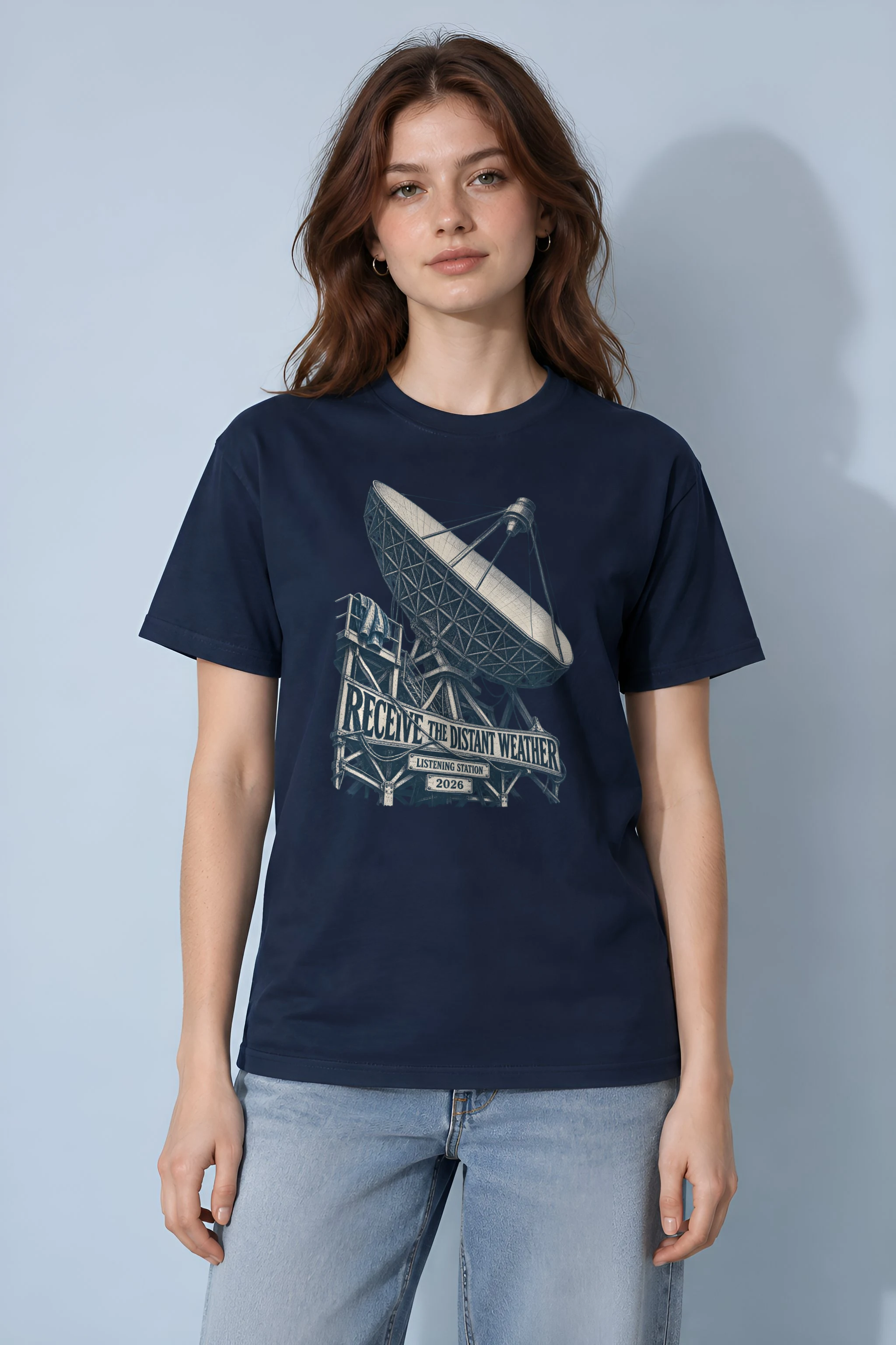 "Receive the Distant Weather" Heavyweight Unisex Crewneck T-shirt