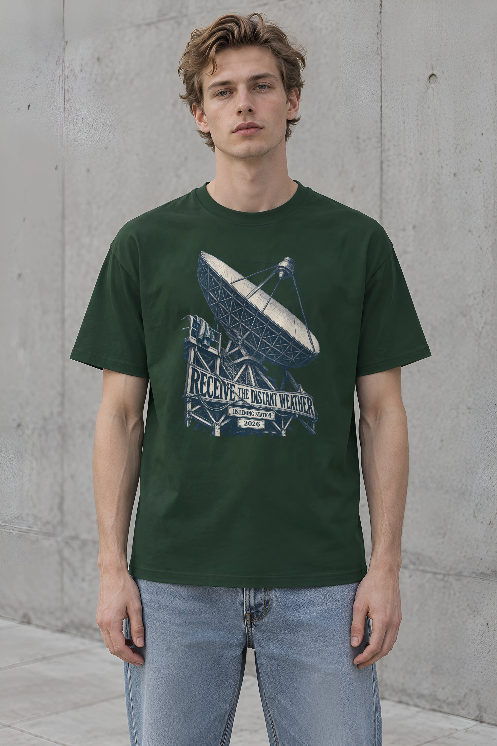 "Receive the Distant Weather" Heavyweight Unisex Crewneck T-shirt