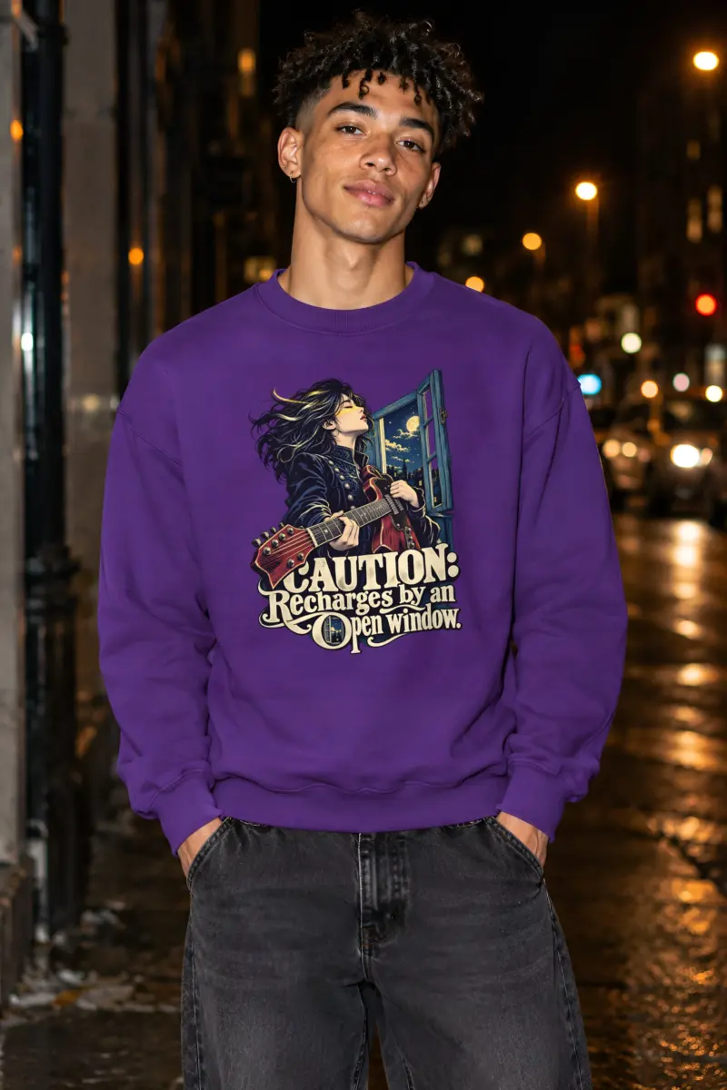 "Recharges by an Open Window" Unisex Crewneck Sweatshirt