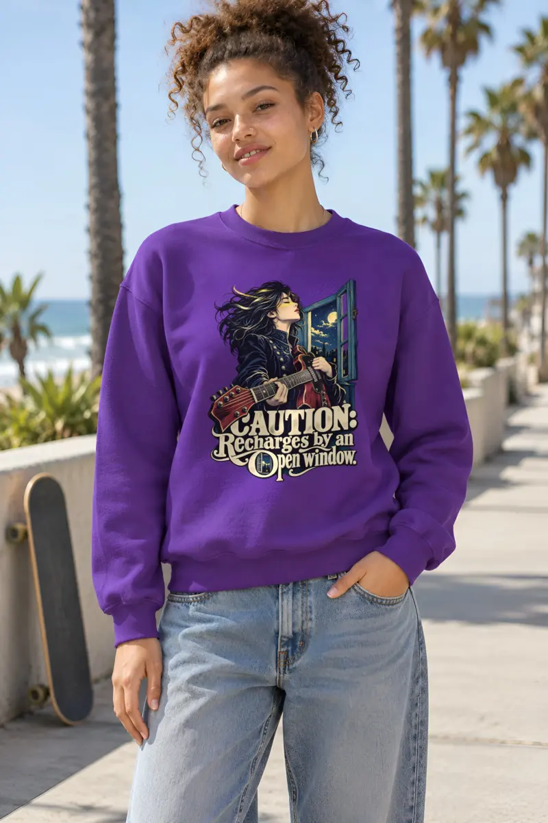 "Recharges by an Open Window" Unisex Crewneck Sweatshirt