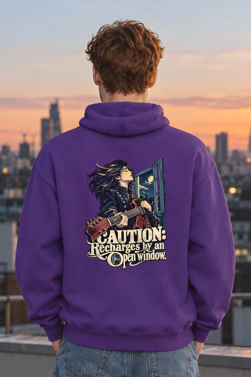 “Recharges by an Open Window” Unisex Pullover Hoodie