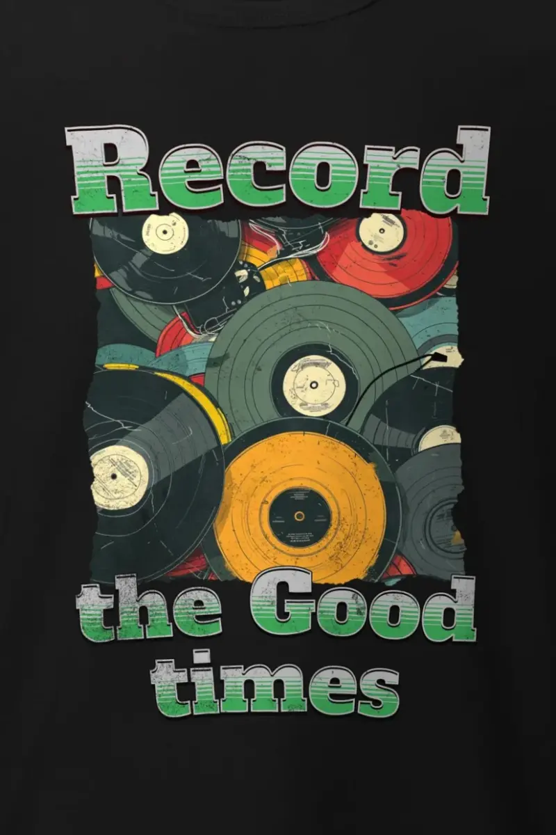 "Record Good Times" Heavyweight Unisex Crewneck T-shirt