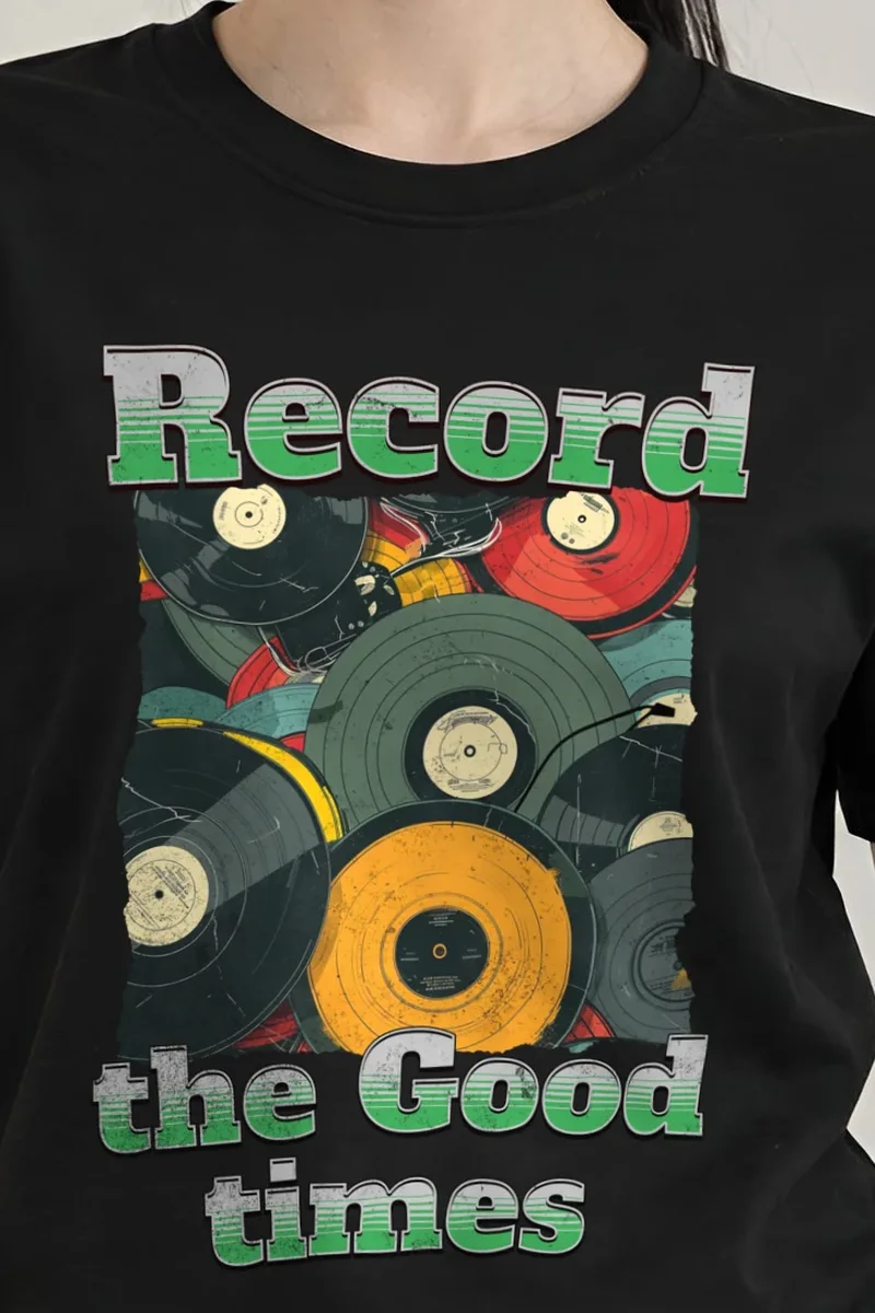 "Record Good Times" Heavyweight Unisex Crewneck T-shirt