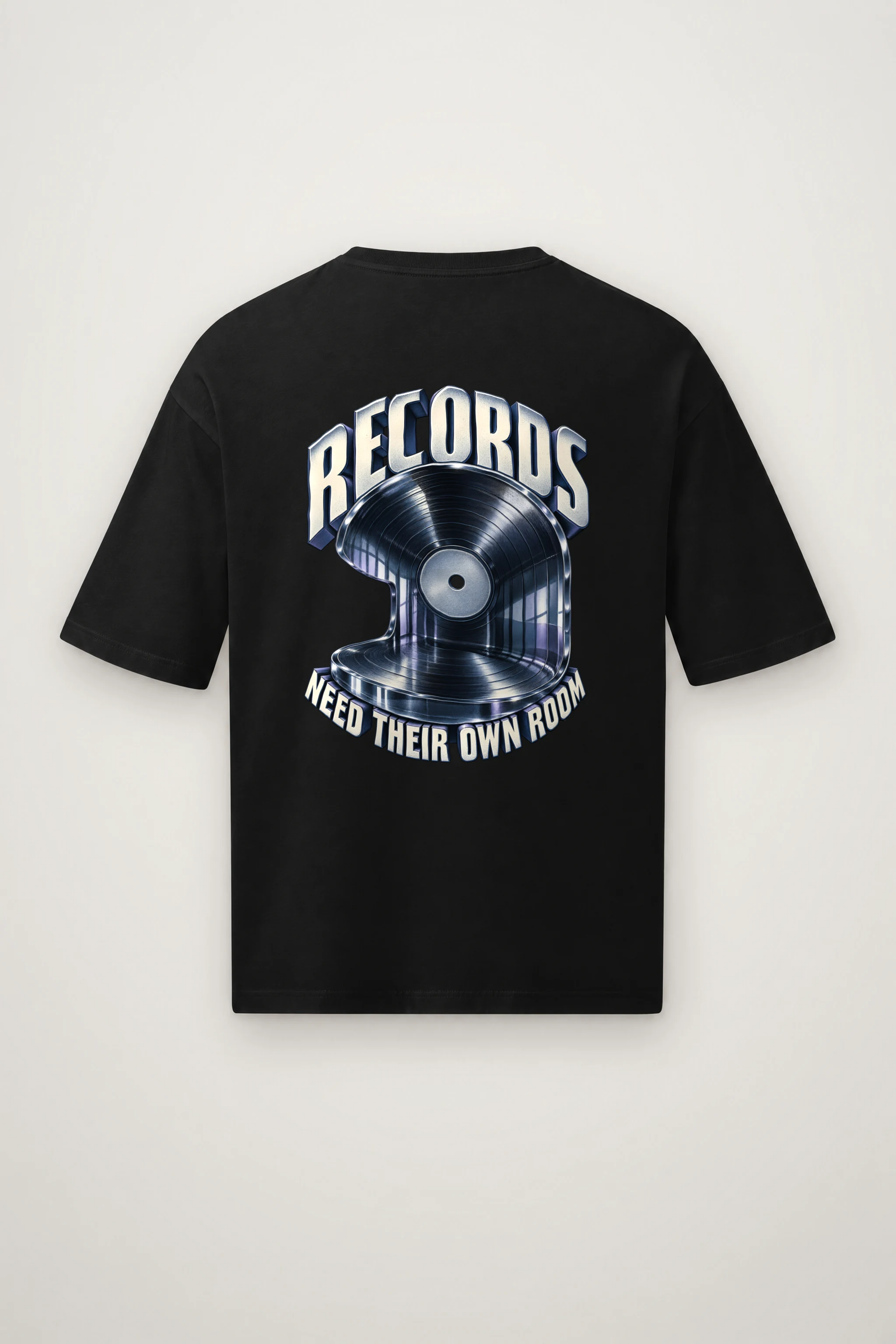 "Records Need Their Own Room" Men's Oversized Heavyweight Crewneck T-Shirt