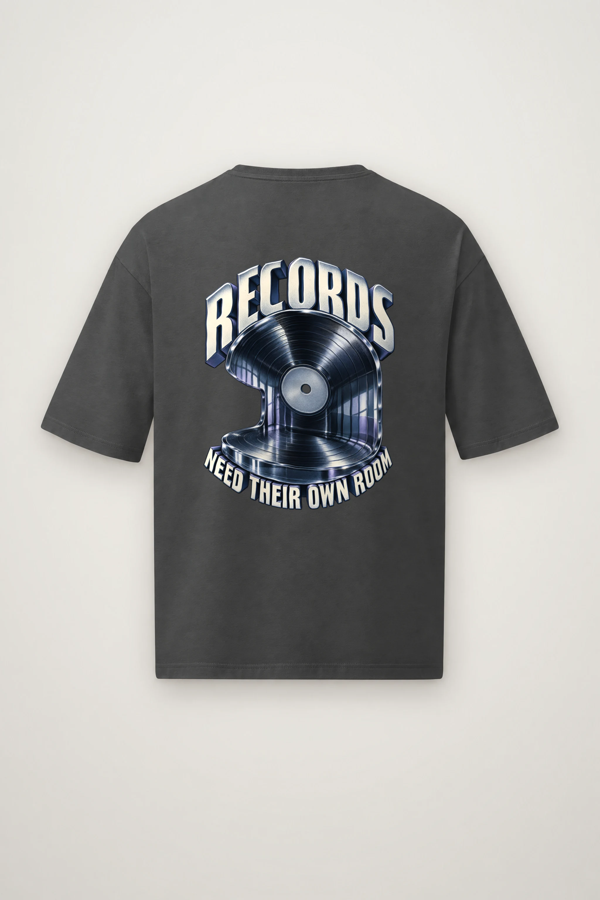 "Records Need Their Own Room" Men's Oversized Heavyweight Crewneck T-Shirt